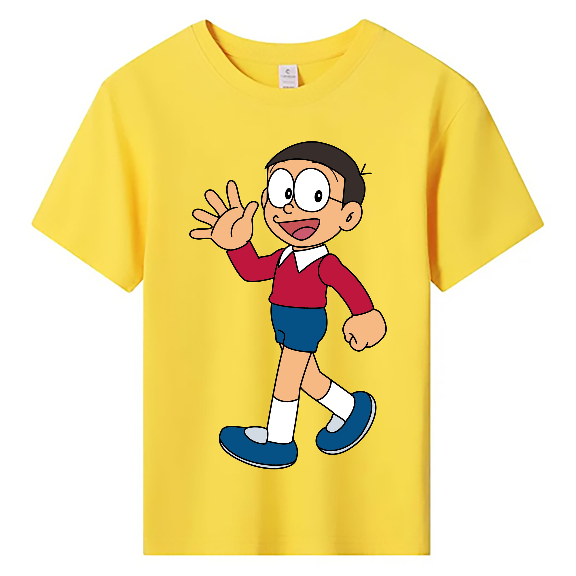 （画像用） ドラえもん 野比 のび太 Doraemon Nobita Nobi 綿100％キッズTシャツ（フロントプリント）