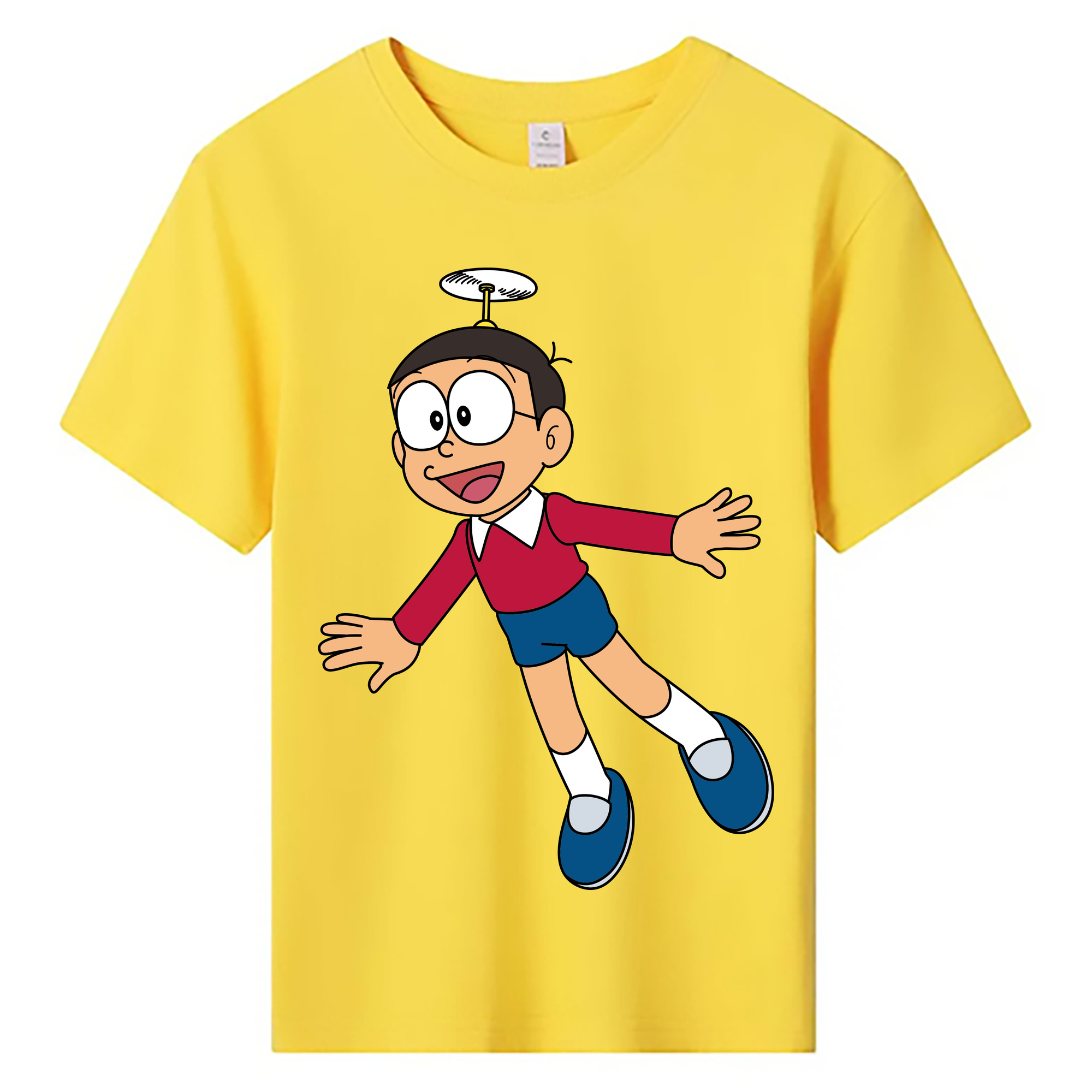 （画像用） ドラえもん 野比 のび太 Doraemon Nobita Nobi 綿100％キッズTシャツ（フロントプリント）