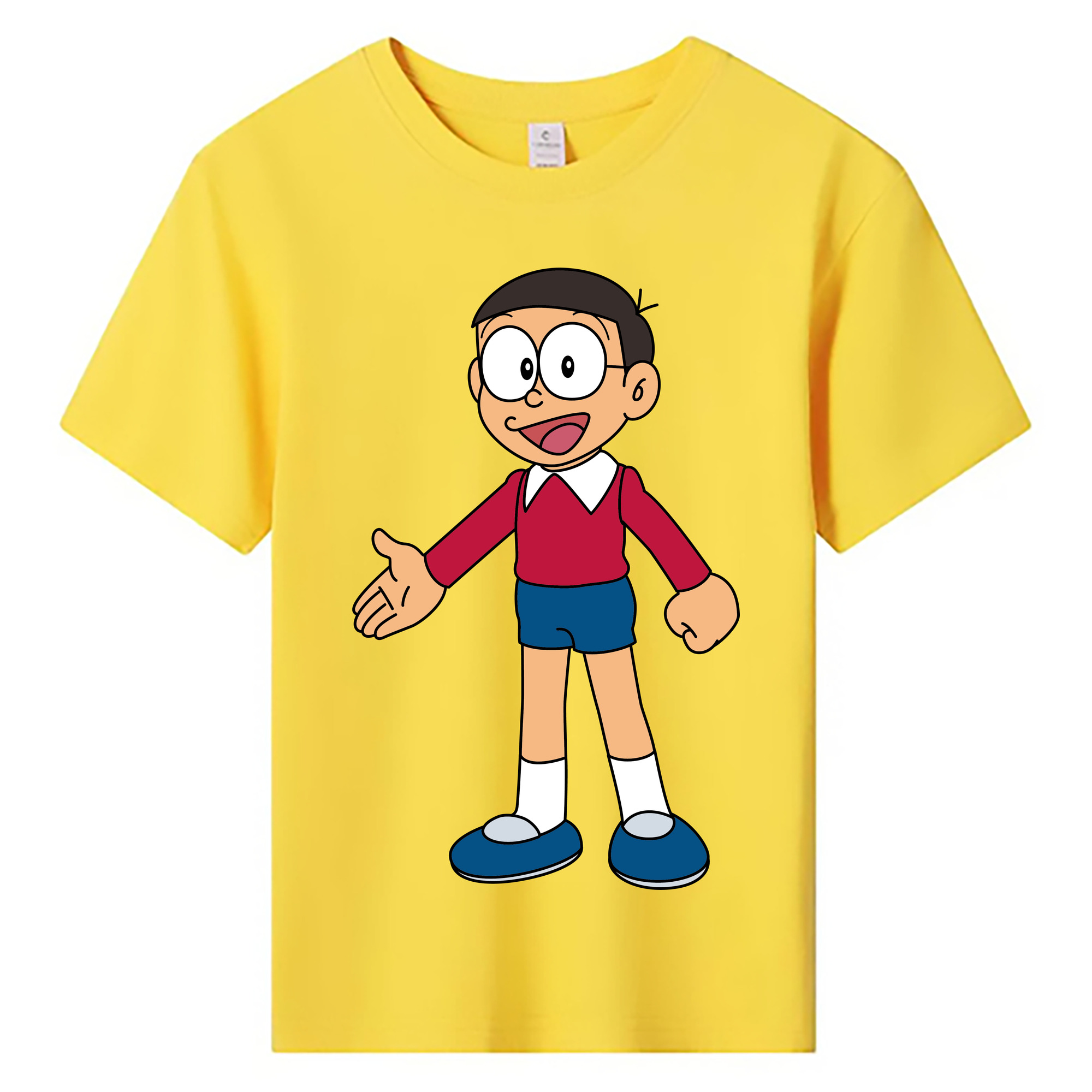 （画像用） ドラえもん 野比 のび太 Doraemon Nobita Nobi 綿100％キッズTシャツ（フロントプリント）