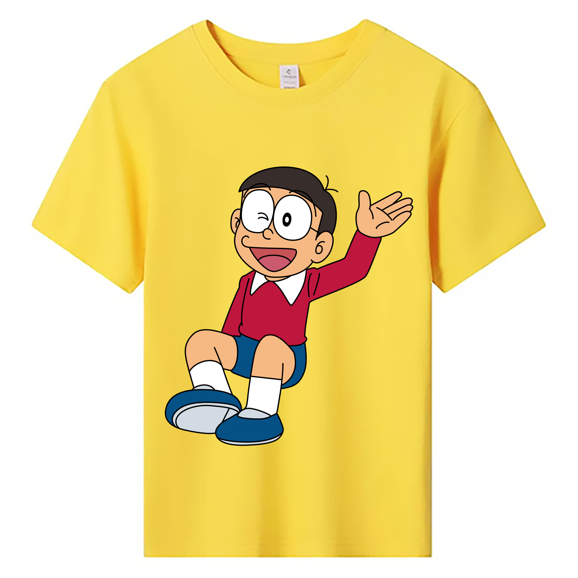 （画像用） ドラえもん 野比 のび太 Doraemon Nobita Nobi 綿100％キッズTシャツ（フロントプリント）