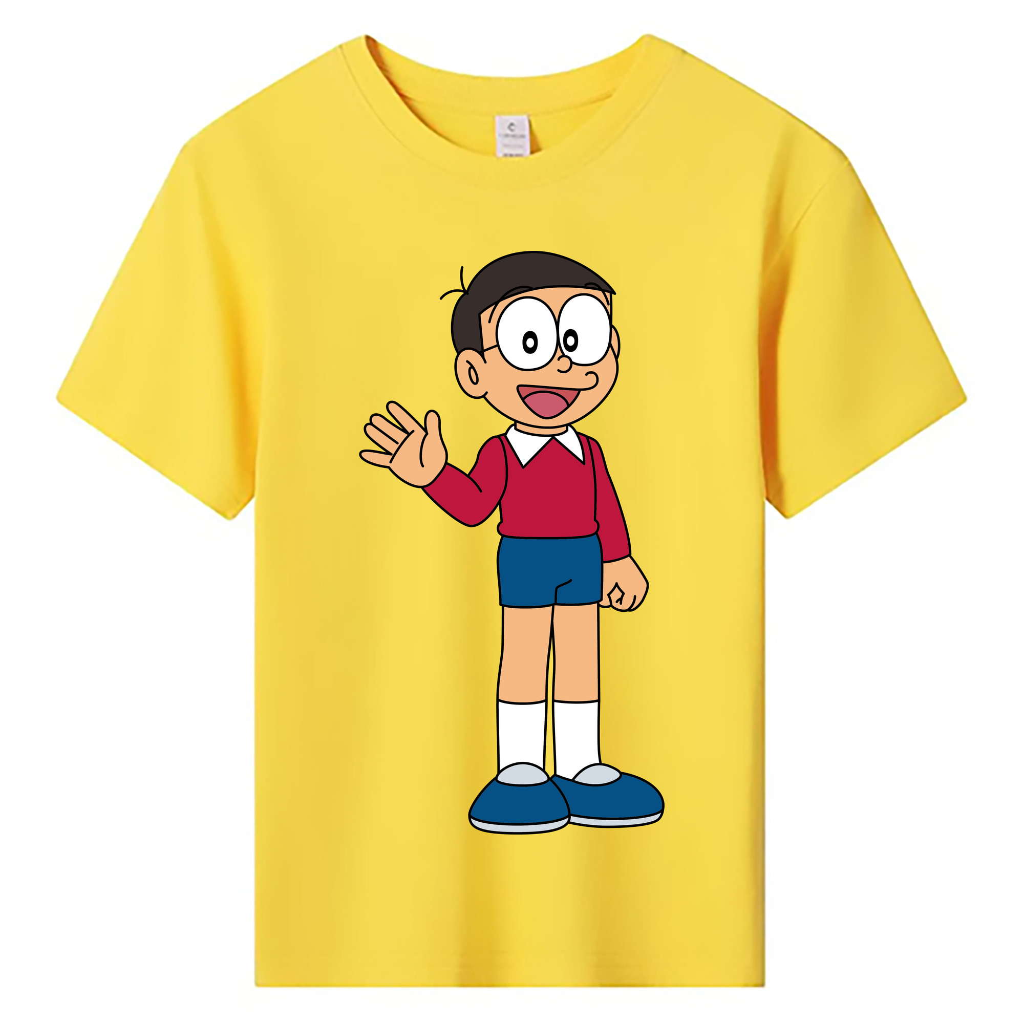 （画像用） ドラえもん 野比 のび太 Doraemon Nobita Nobi 綿100％キッズTシャツ（フロントプリント）