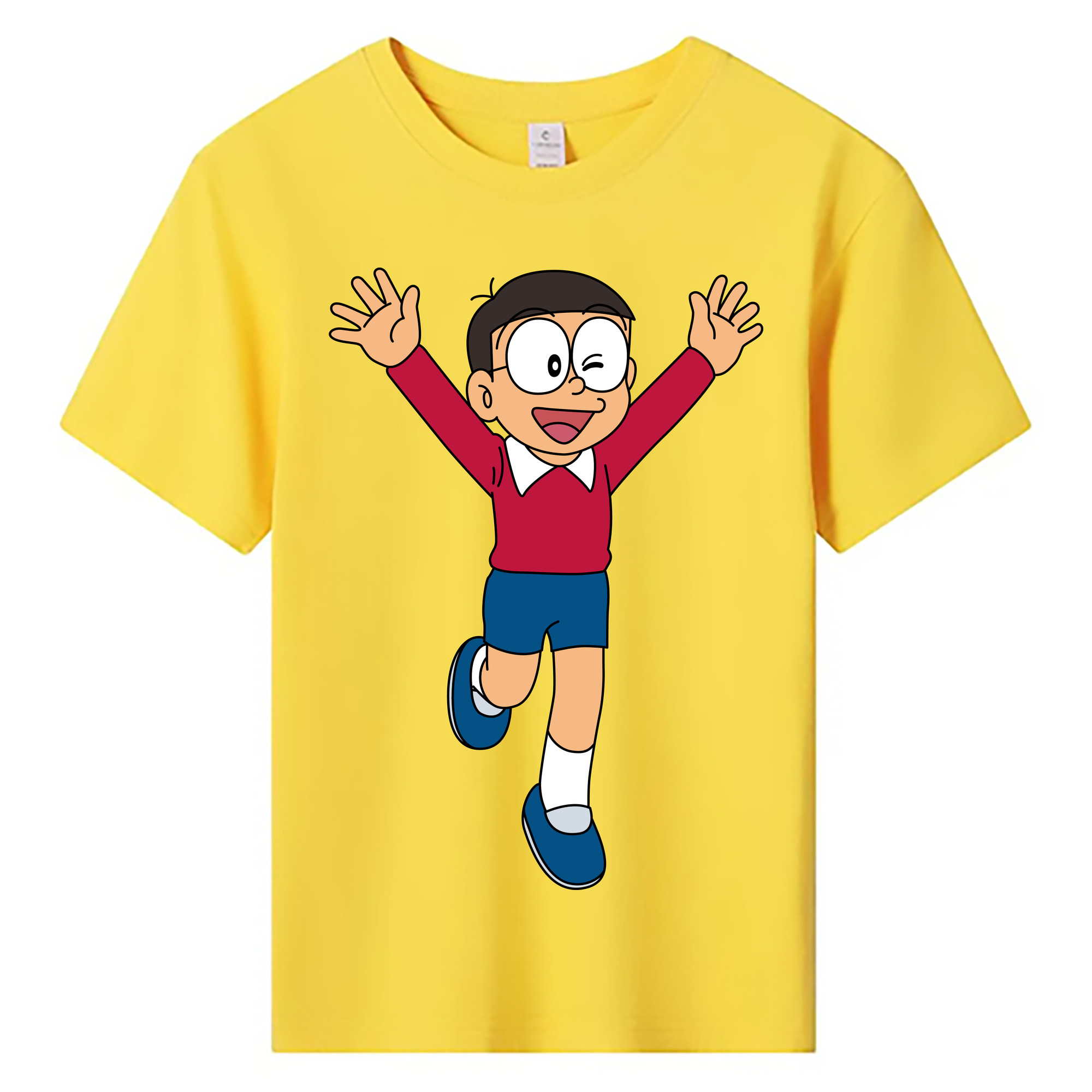 （画像用） ドラえもん 野比 のび太 Doraemon Nobita Nobi 綿100％キッズTシャツ（フロントプリント）