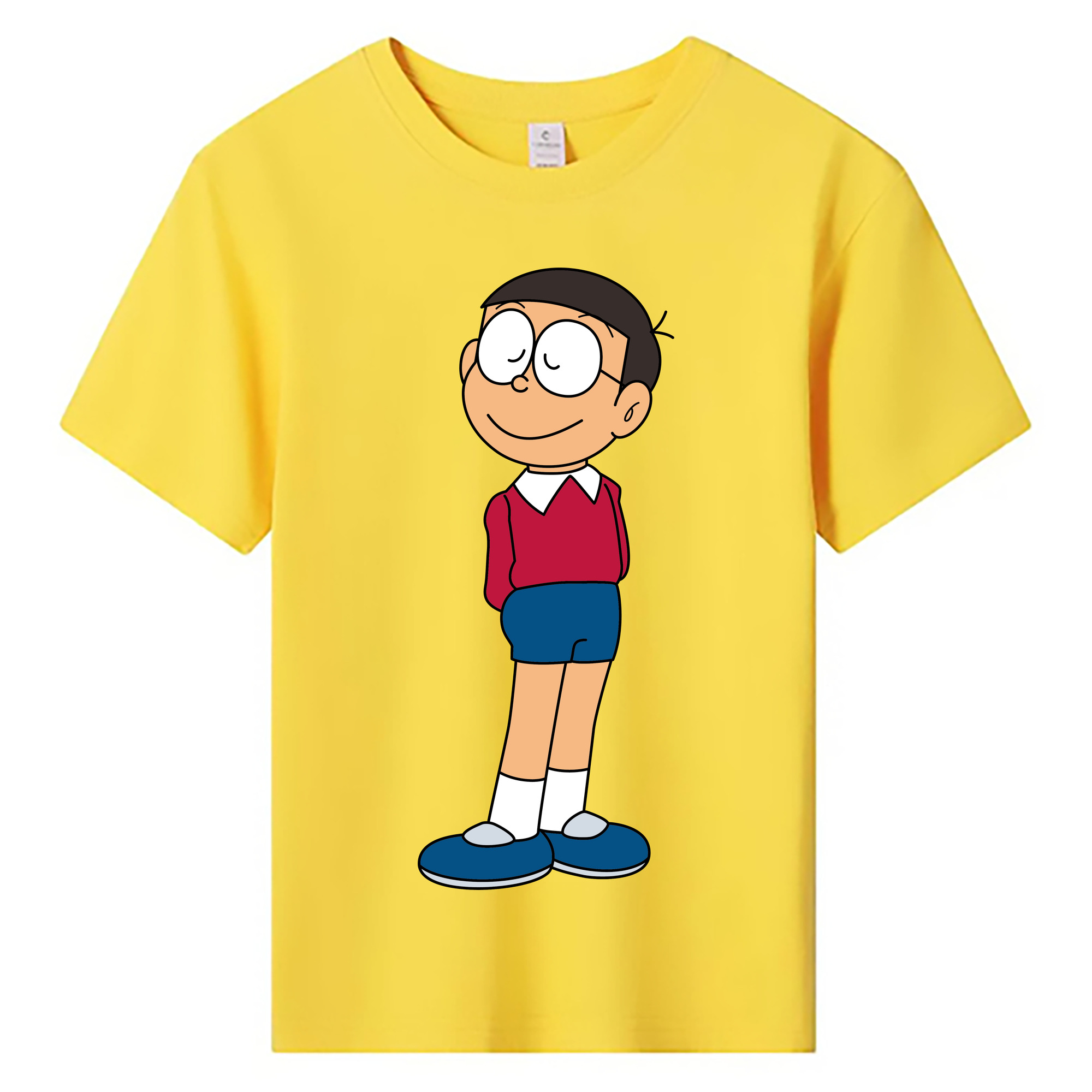 （画像用） ドラえもん 野比 のび太 Doraemon Nobita Nobi 綿100％キッズTシャツ（フロントプリント）