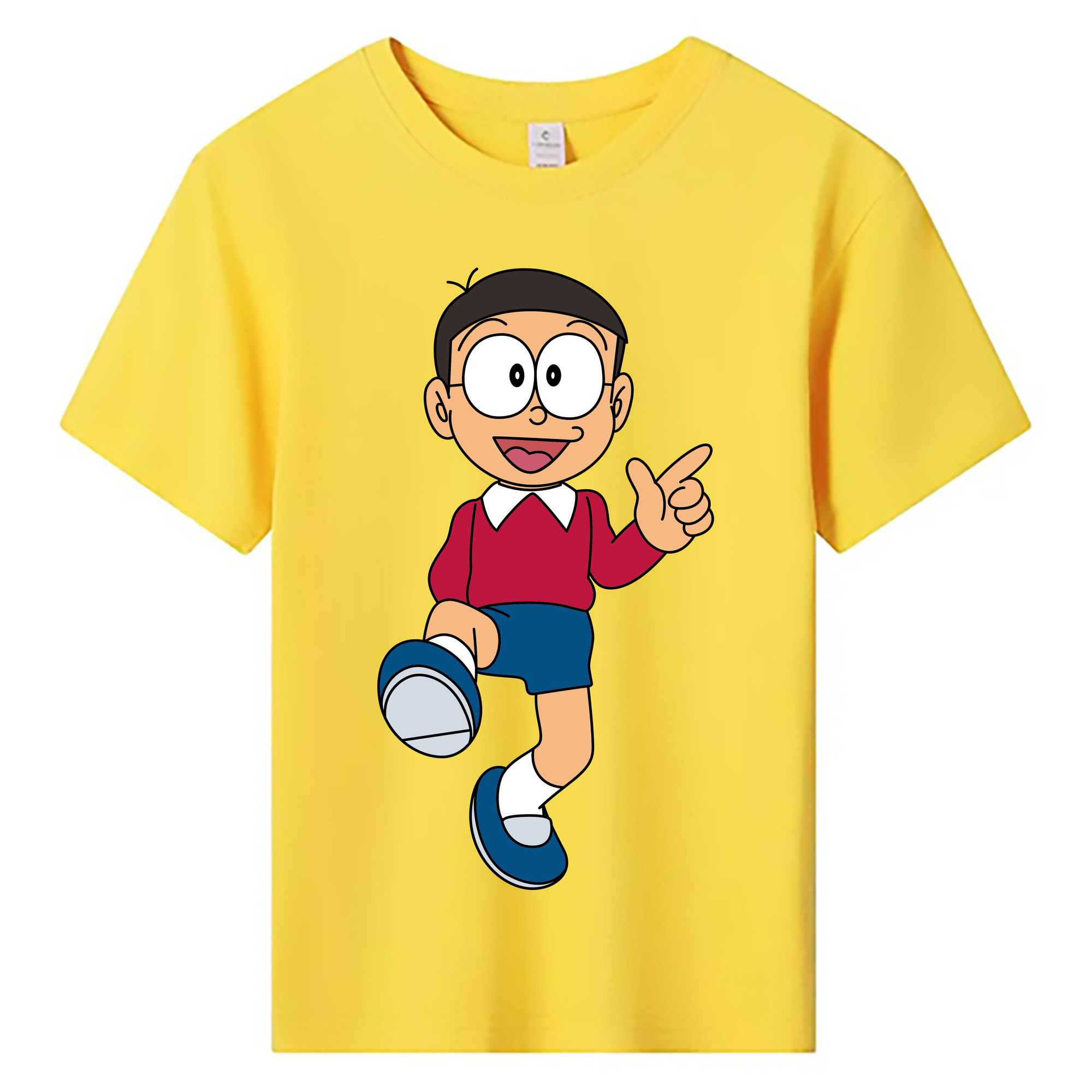 （画像用） ドラえもん 野比 のび太 Doraemon Nobita Nobi 綿100％キッズTシャツ（フロントプリント）