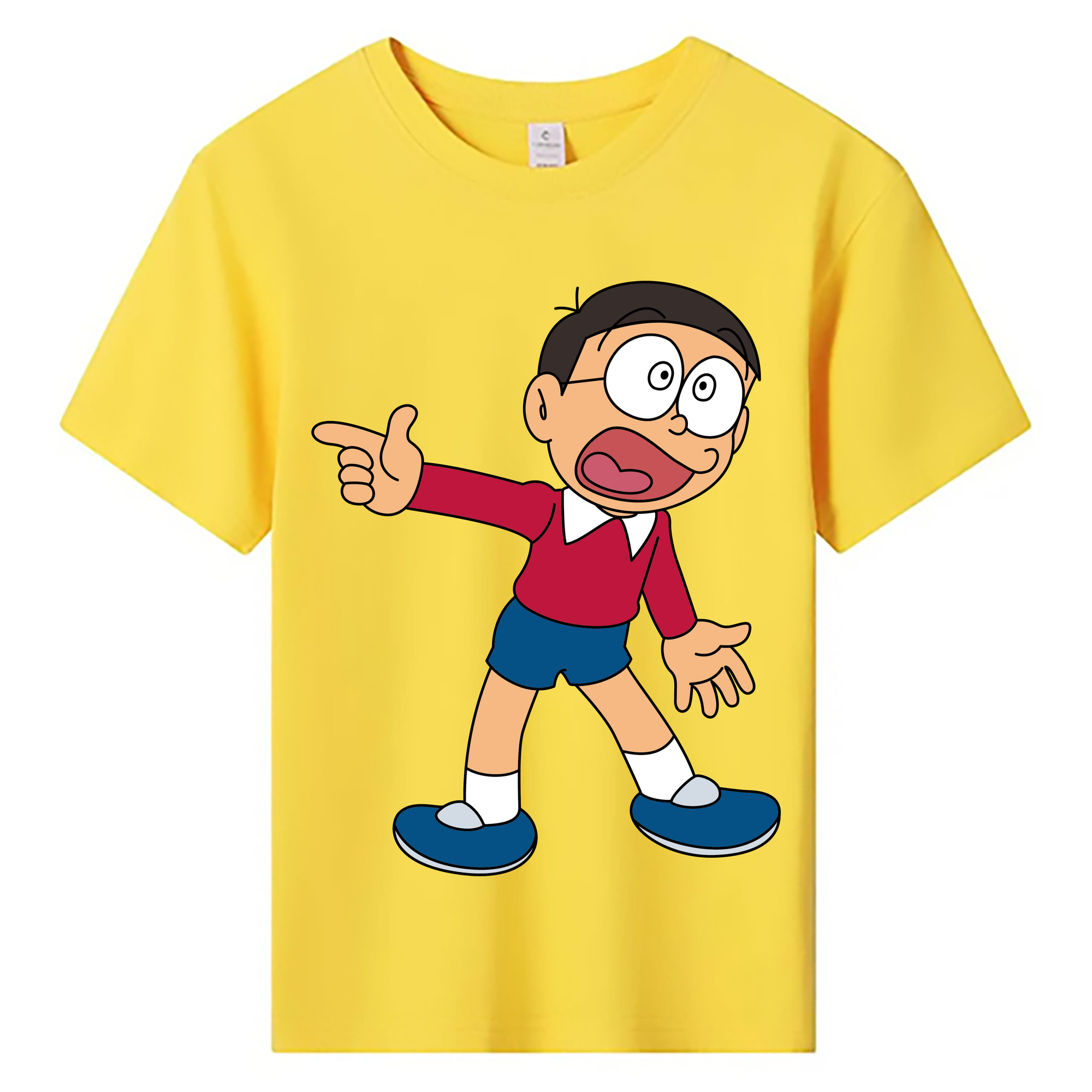 （画像用） ドラえもん 野比 のび太 Doraemon Nobita Nobi 綿100％キッズTシャツ（フロントプリント）
