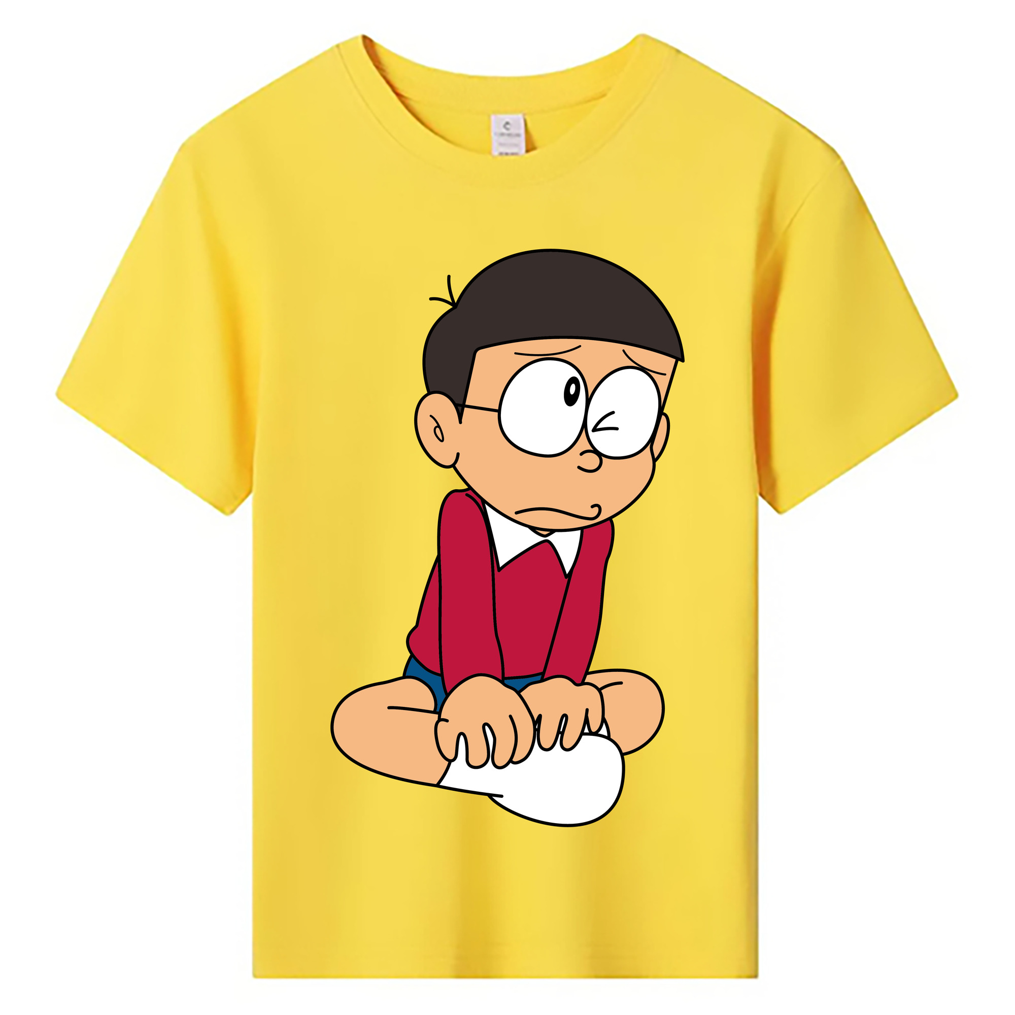 （画像用） ドラえもん 野比 のび太 Doraemon Nobita Nobi 綿100％キッズTシャツ（フロントプリント）