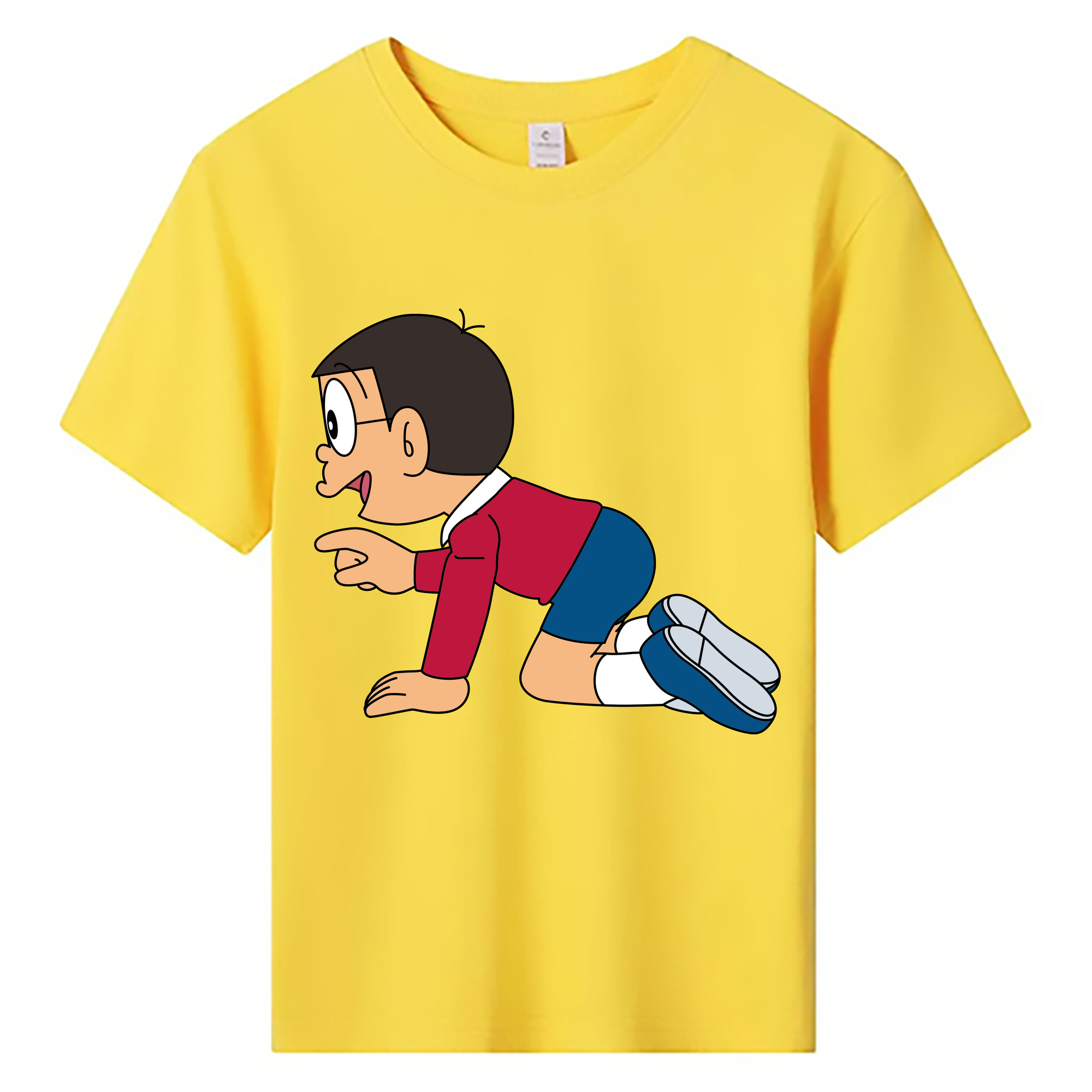 （画像用） ドラえもん 野比 のび太 Doraemon Nobita Nobi 綿100％キッズTシャツ（フロントプリント）