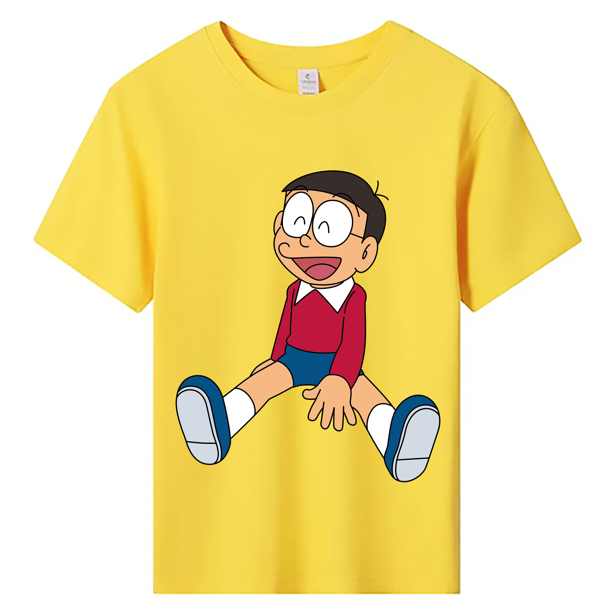 （画像用） ドラえもん 野比 のび太 Doraemon Nobita Nobi 綿100％キッズTシャツ（フロントプリント）