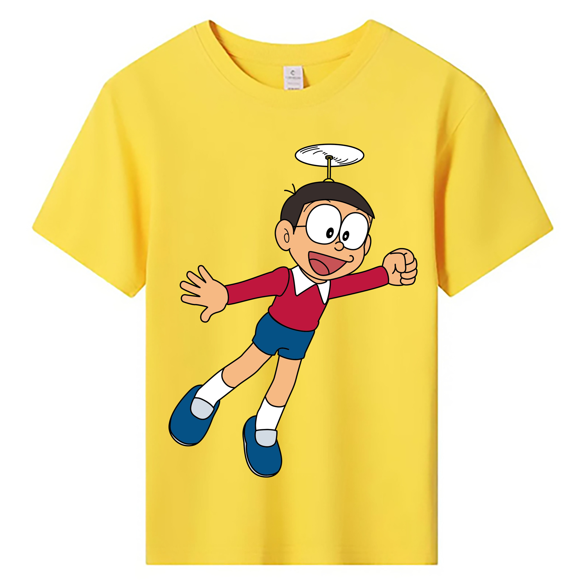 （画像用） ドラえもん 野比 のび太 Doraemon Nobita Nobi 綿100％キッズTシャツ（フロントプリント）