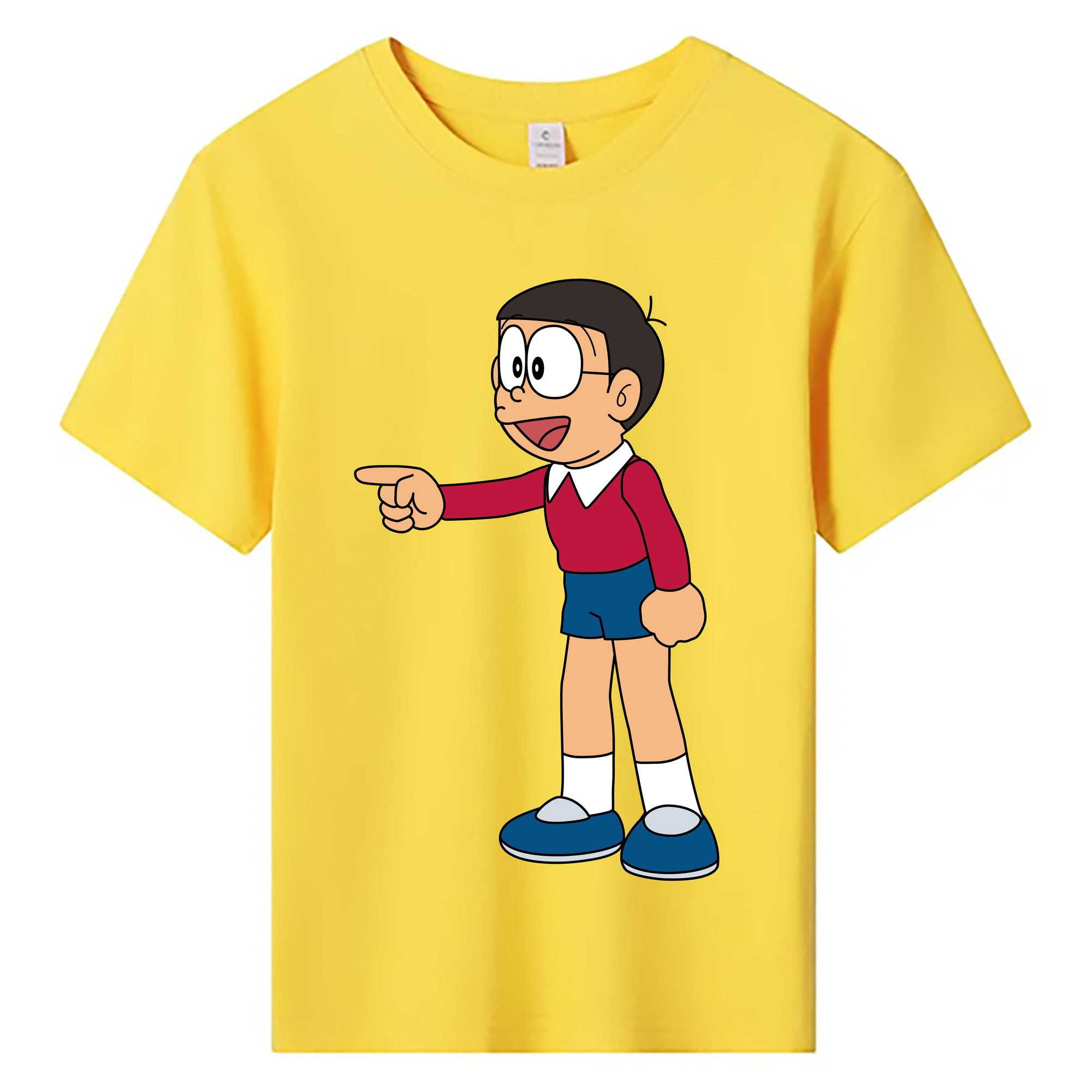 （画像用） ドラえもん 野比 のび太 Doraemon Nobita Nobi 綿100％キッズTシャツ（フロントプリント）