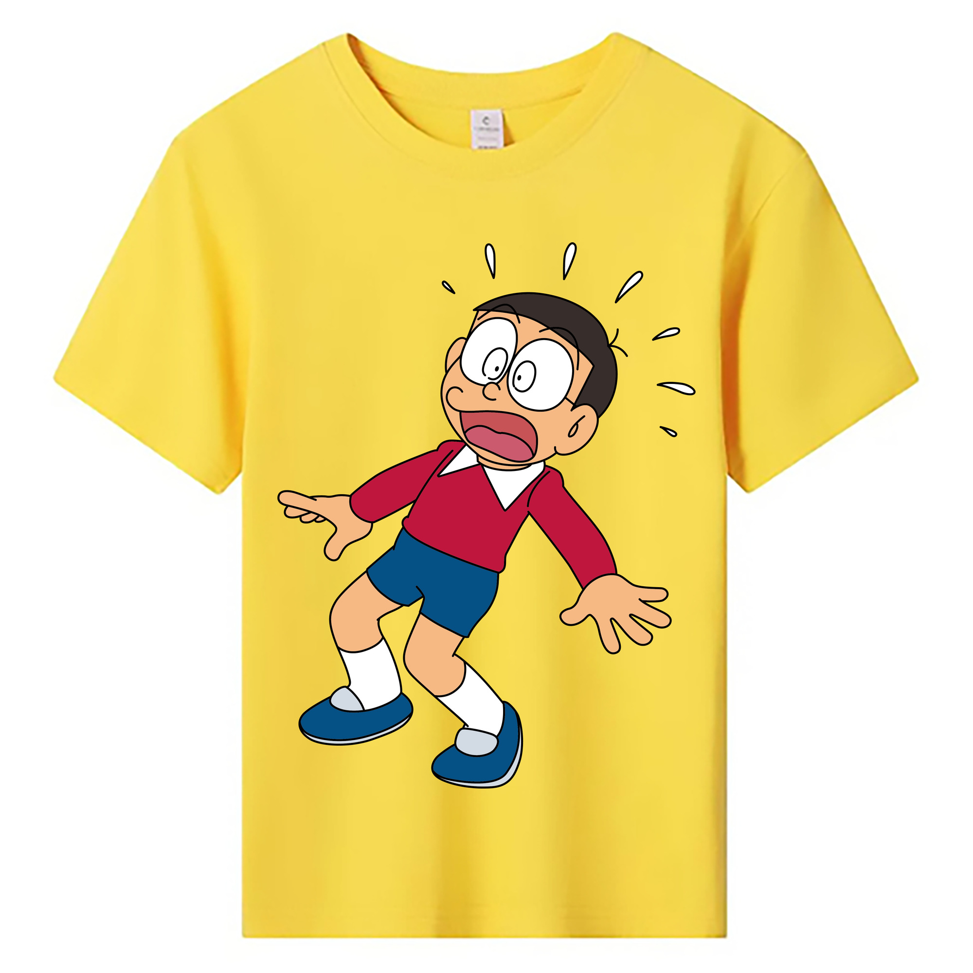 （画像用） ドラえもん 野比 のび太 Doraemon Nobita Nobi 綿100％キッズTシャツ（フロントプリント）