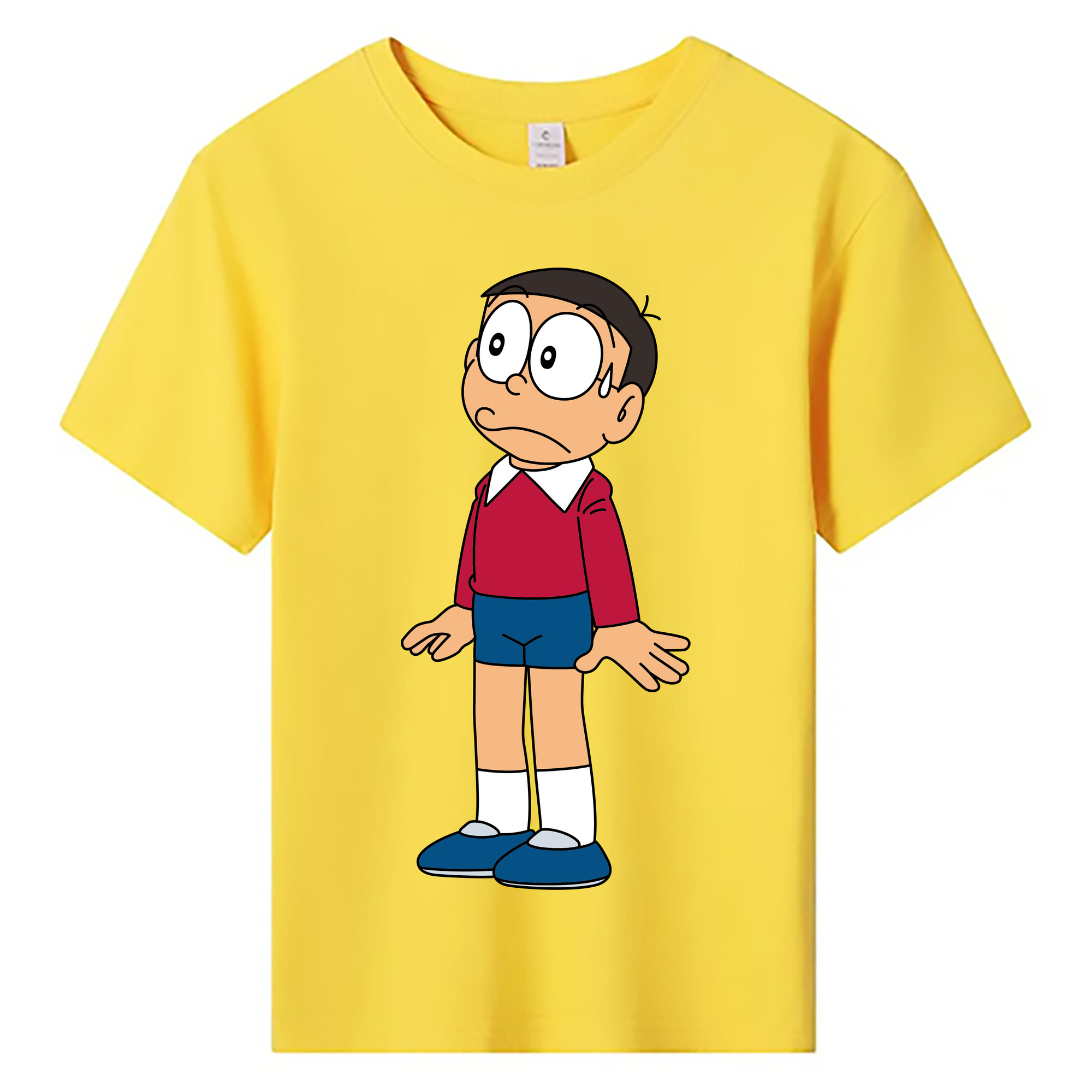 （画像用） ドラえもん 野比 のび太 Doraemon Nobita Nobi 綿100％キッズTシャツ（フロントプリント）