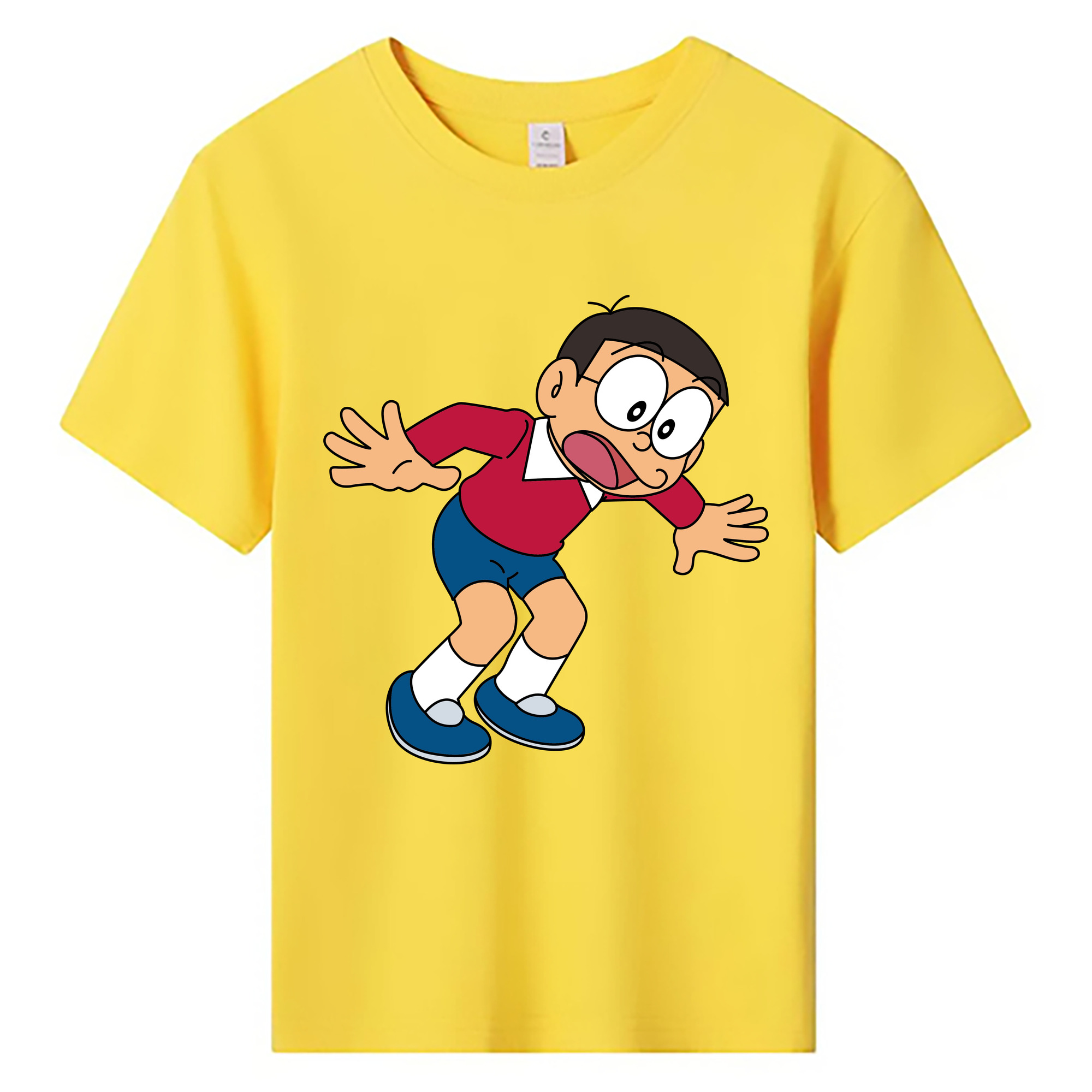 （画像用） ドラえもん 野比 のび太 Doraemon Nobita Nobi 綿100％キッズTシャツ（フロントプリント）