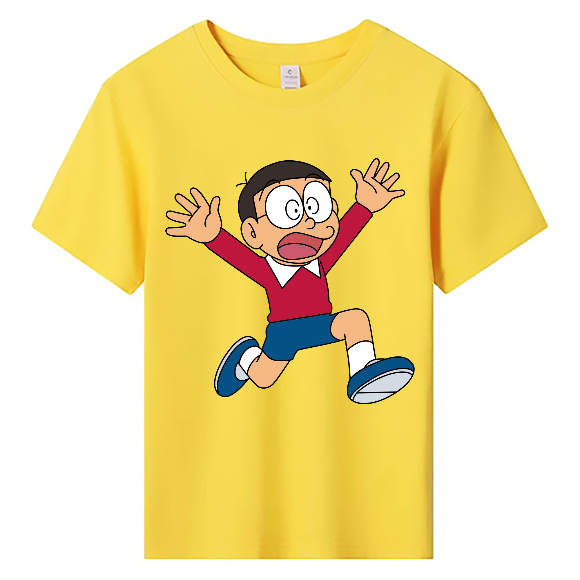 （画像用） ドラえもん 野比 のび太 Doraemon Nobita Nobi 綿100％キッズTシャツ（フロントプリント）