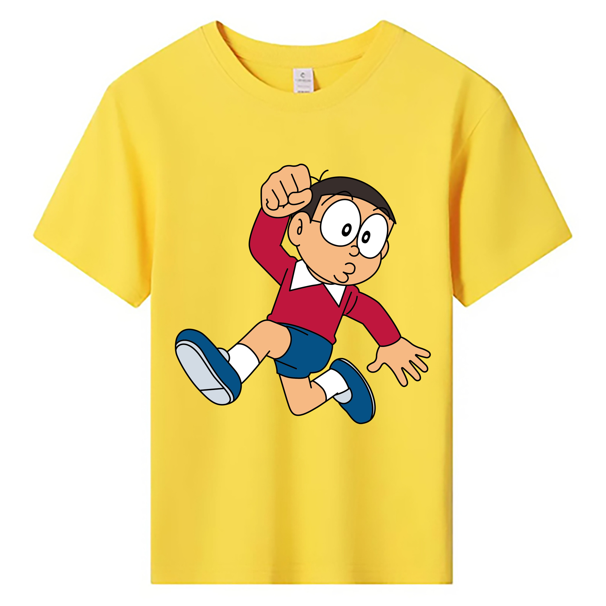 （画像用） ドラえもん 野比 のび太 Doraemon Nobita Nobi 綿100％キッズTシャツ（フロントプリント）