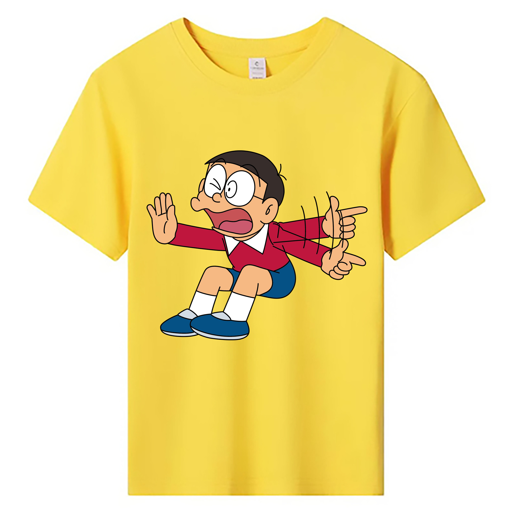 （画像用） ドラえもん 野比 のび太 Doraemon Nobita Nobi 綿100％キッズTシャツ（フロントプリント）