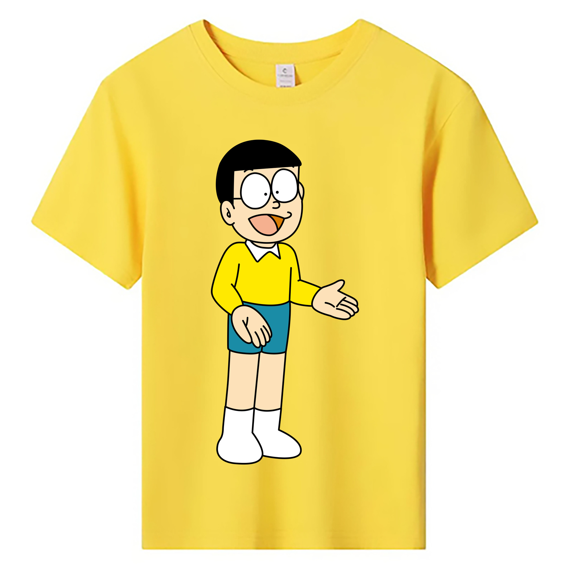 （画像用） ドラえもん 野比 のび太 Doraemon Nobita Nobi 綿100％キッズTシャツ（フロントプリント）