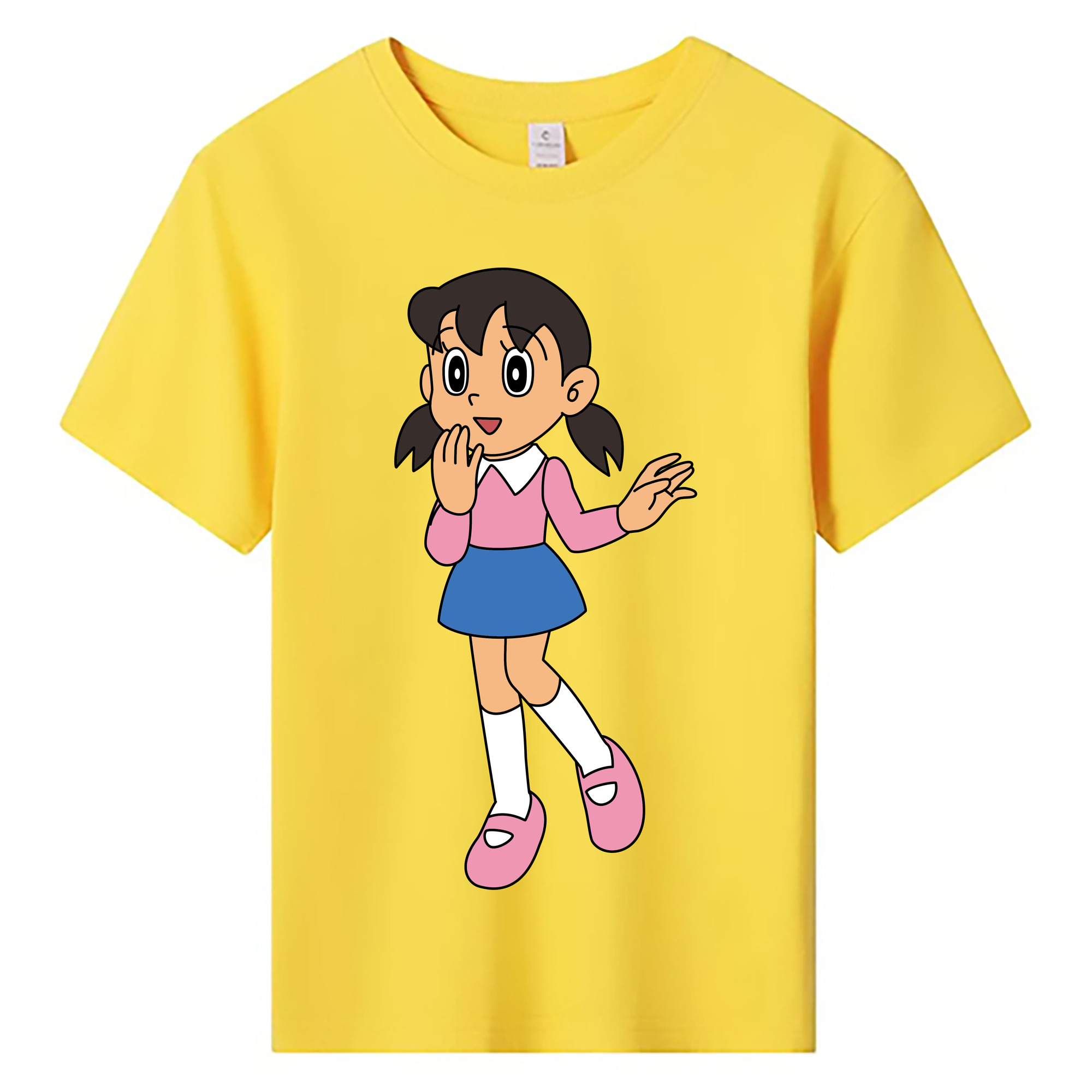 （画像用） ドラえもん みなもと しずか Doraemon Shizuka Minamoto 綿100％キッズTシャツ（フロントプリント）
