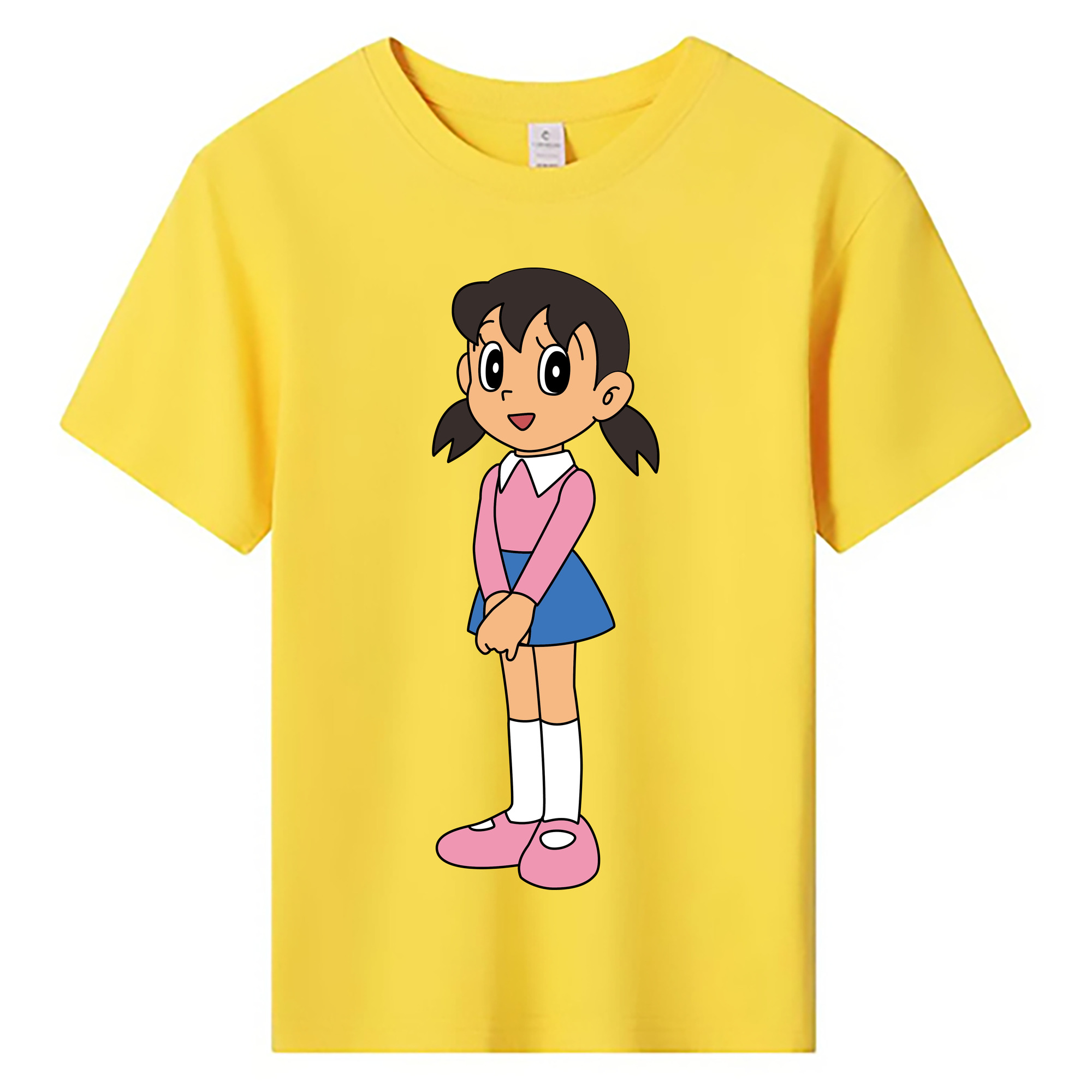 （画像用） ドラえもん みなもと しずか Doraemon Shizuka Minamoto 綿100％キッズTシャツ（フロントプリント）