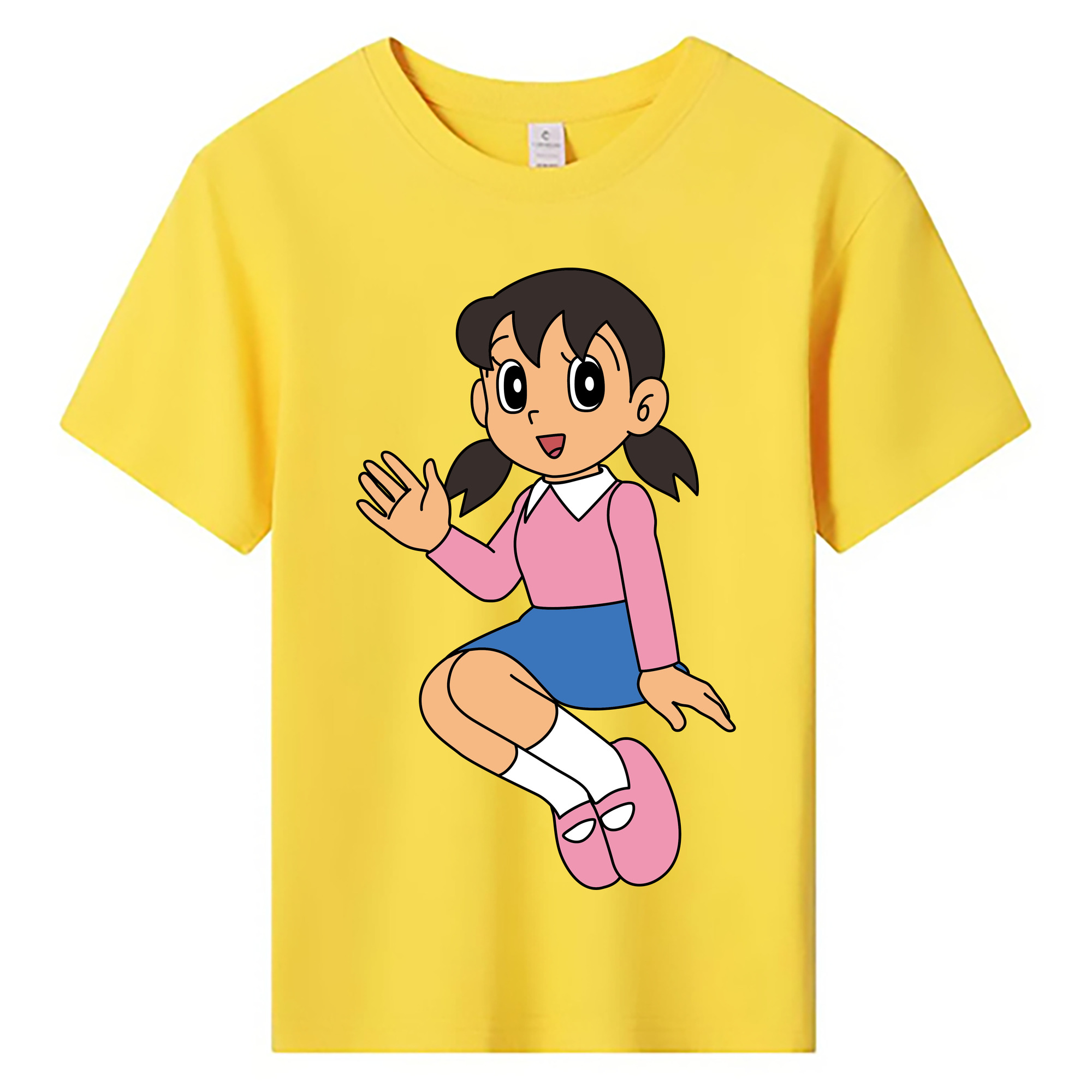 （画像用） ドラえもん みなもと しずか Doraemon Shizuka Minamoto 綿100％キッズTシャツ（フロントプリント）