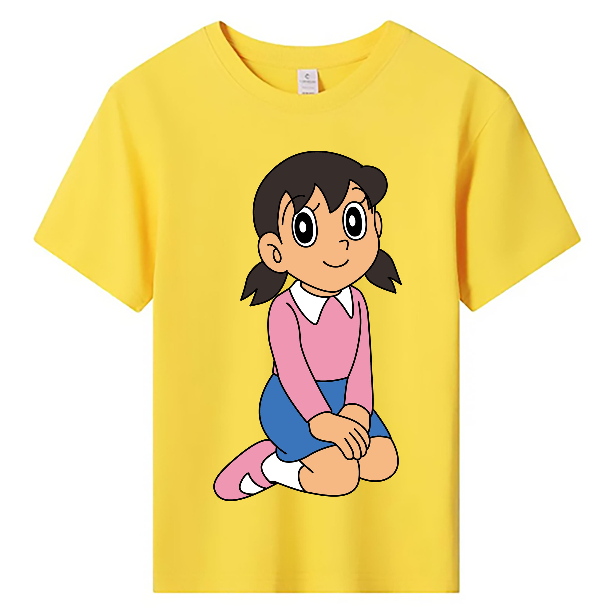 （画像用） ドラえもん みなもと しずか Doraemon Shizuka Minamoto 綿100％キッズTシャツ（フロントプリント）