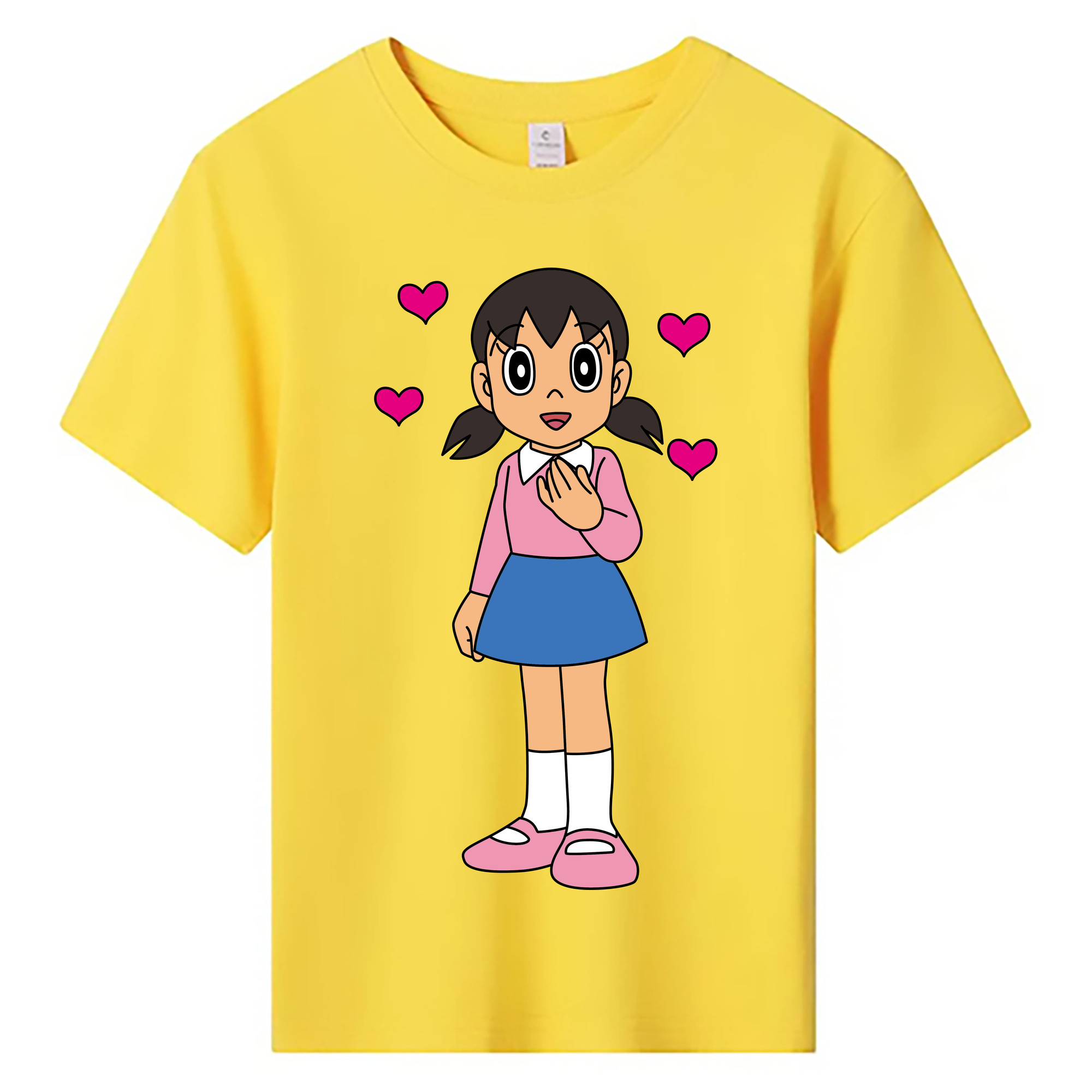 （画像用） ドラえもん みなもと しずか Doraemon Shizuka Minamoto 綿100％キッズTシャツ（フロントプリント）