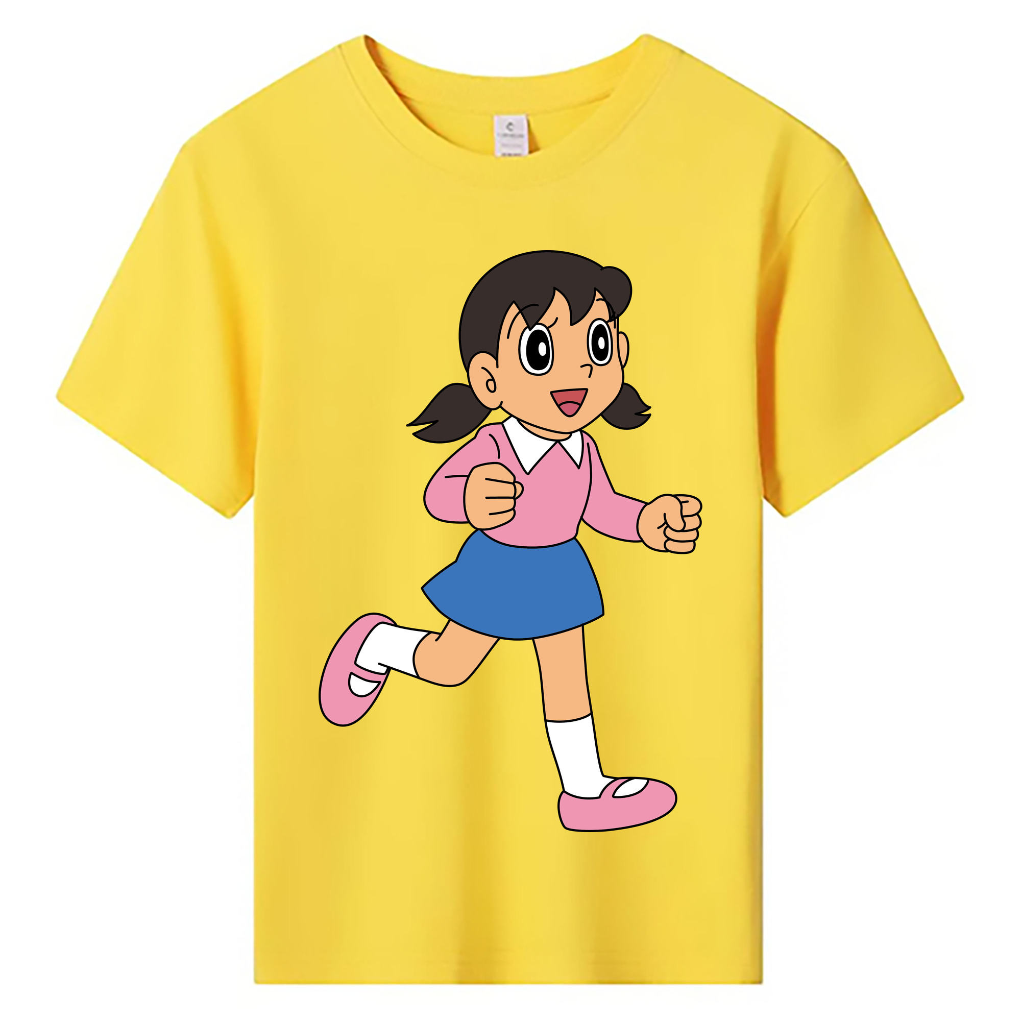（画像用） ドラえもん みなもと しずか Doraemon Shizuka Minamoto 綿100％キッズTシャツ（フロントプリント）