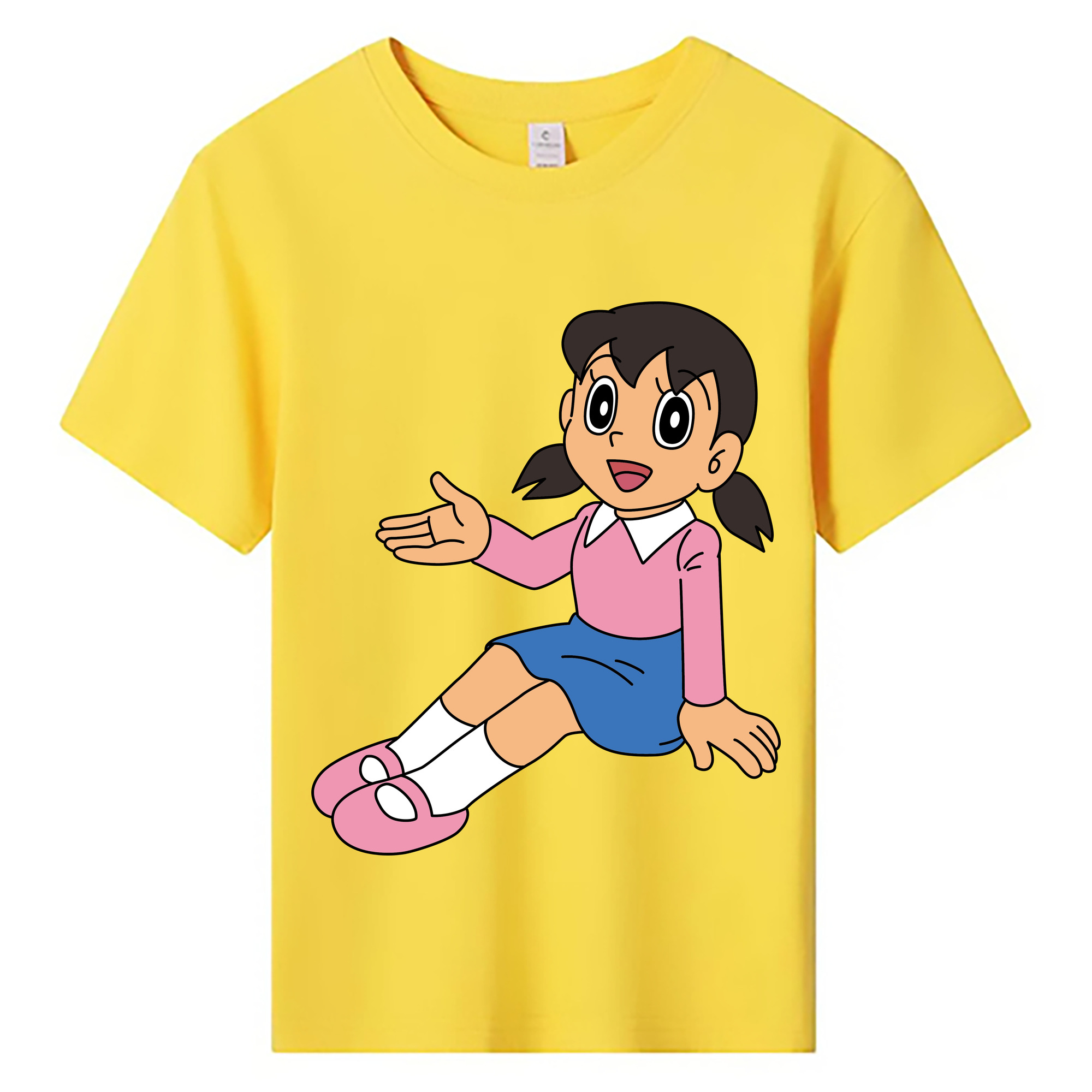 （画像用） ドラえもん みなもと しずか Doraemon Shizuka Minamoto 綿100％キッズTシャツ（フロントプリント）
