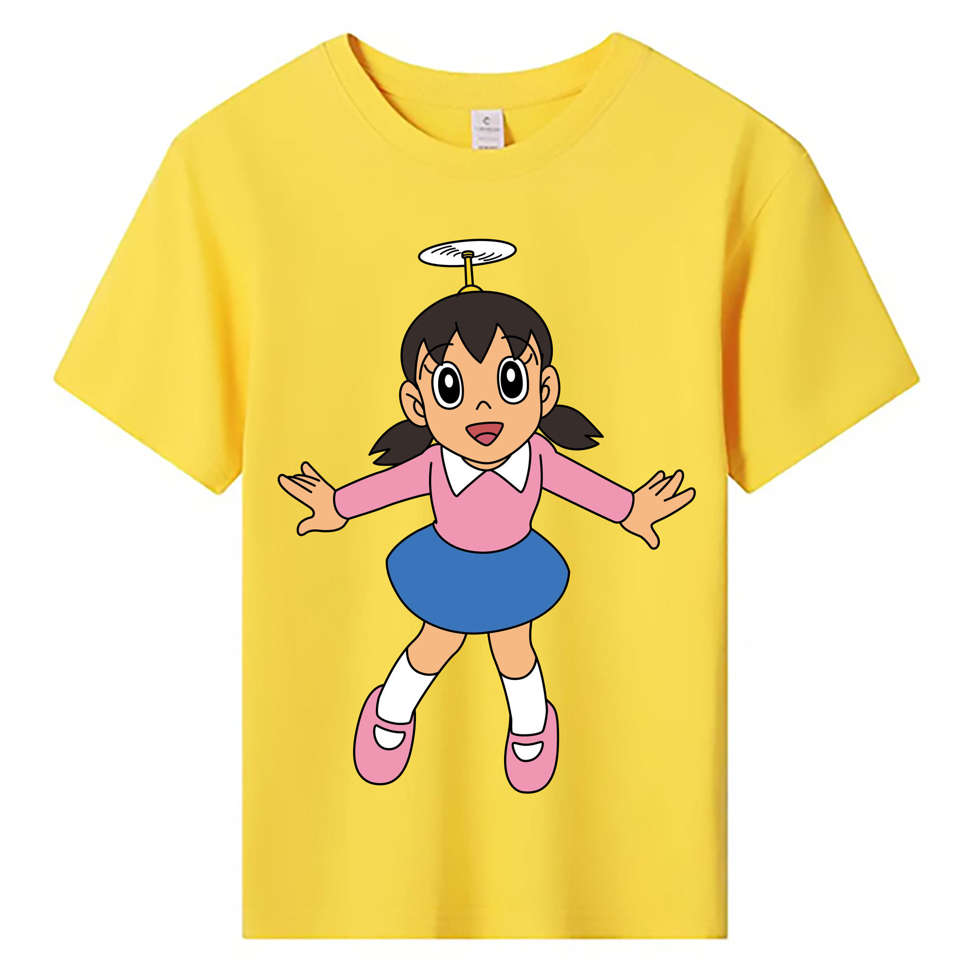 （画像用） ドラえもん みなもと しずか Doraemon Shizuka Minamoto 綿100％キッズTシャツ（フロントプリント）