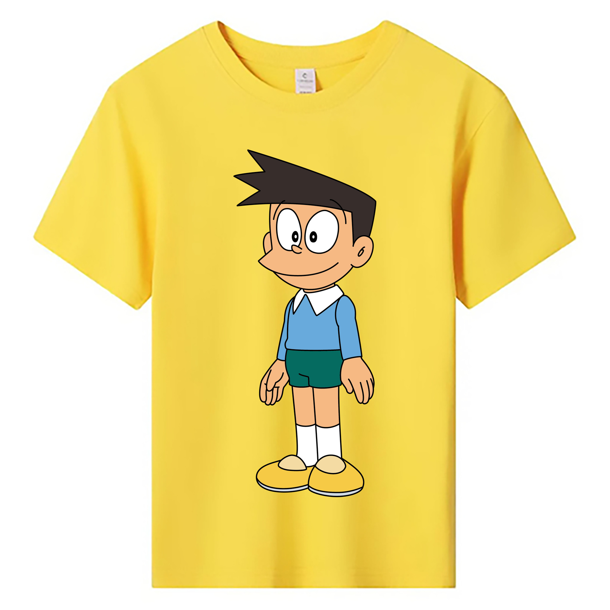 （画像用） ドラえもん 骨川 スネ夫 Doraemon Honekawa Suneo 綿100％キッズTシャツ（フロントプリント）