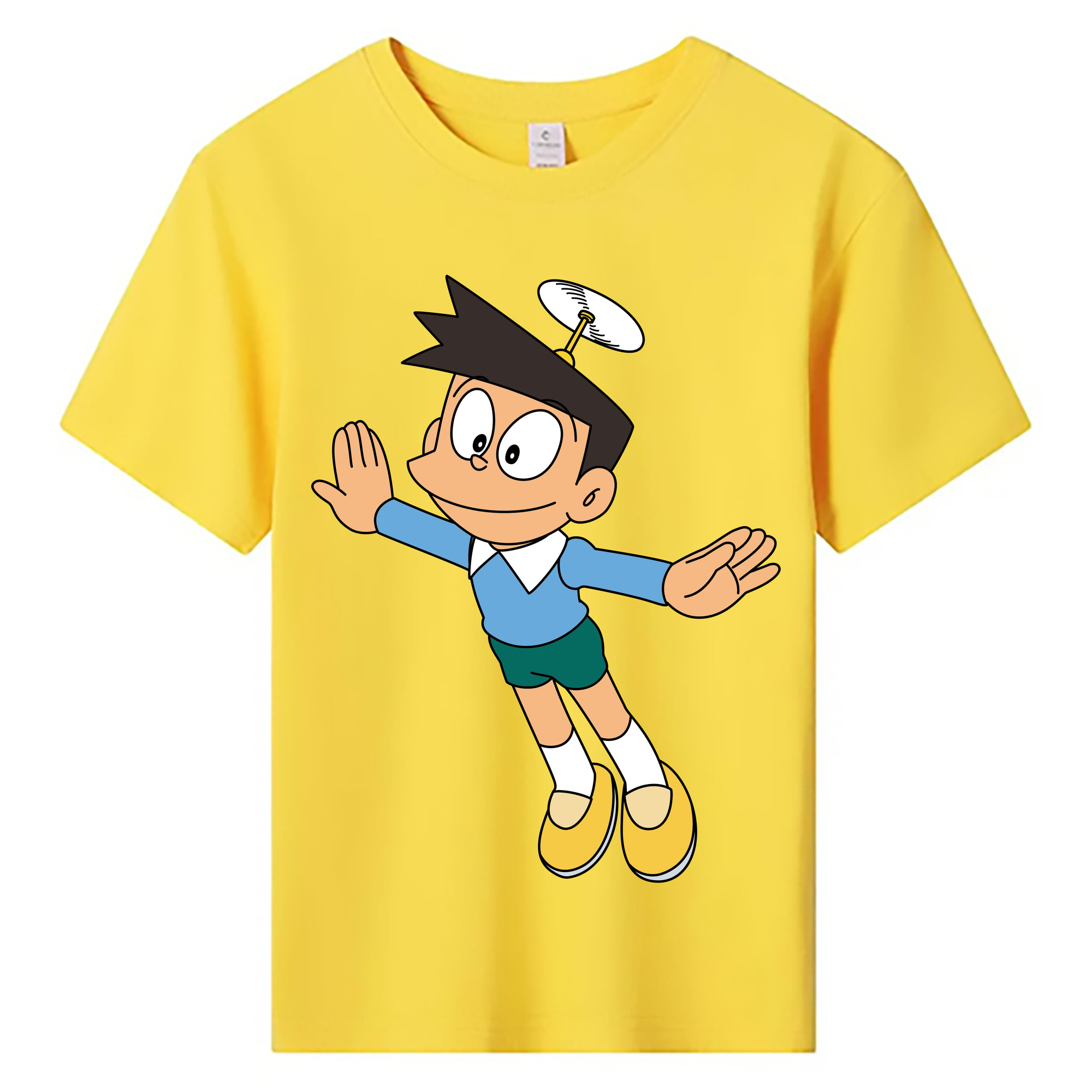 （画像用） ドラえもん 骨川 スネ夫 Doraemon Honekawa Suneo 綿100％キッズTシャツ（フロントプリント）