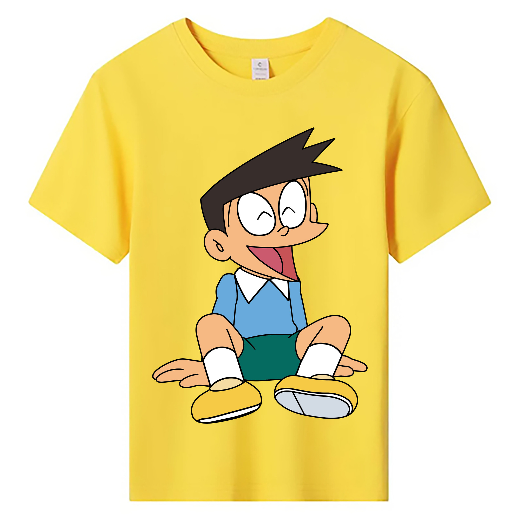 （画像用） ドラえもん 骨川 スネ夫 Doraemon Honekawa Suneo 綿100％キッズTシャツ（フロントプリント）