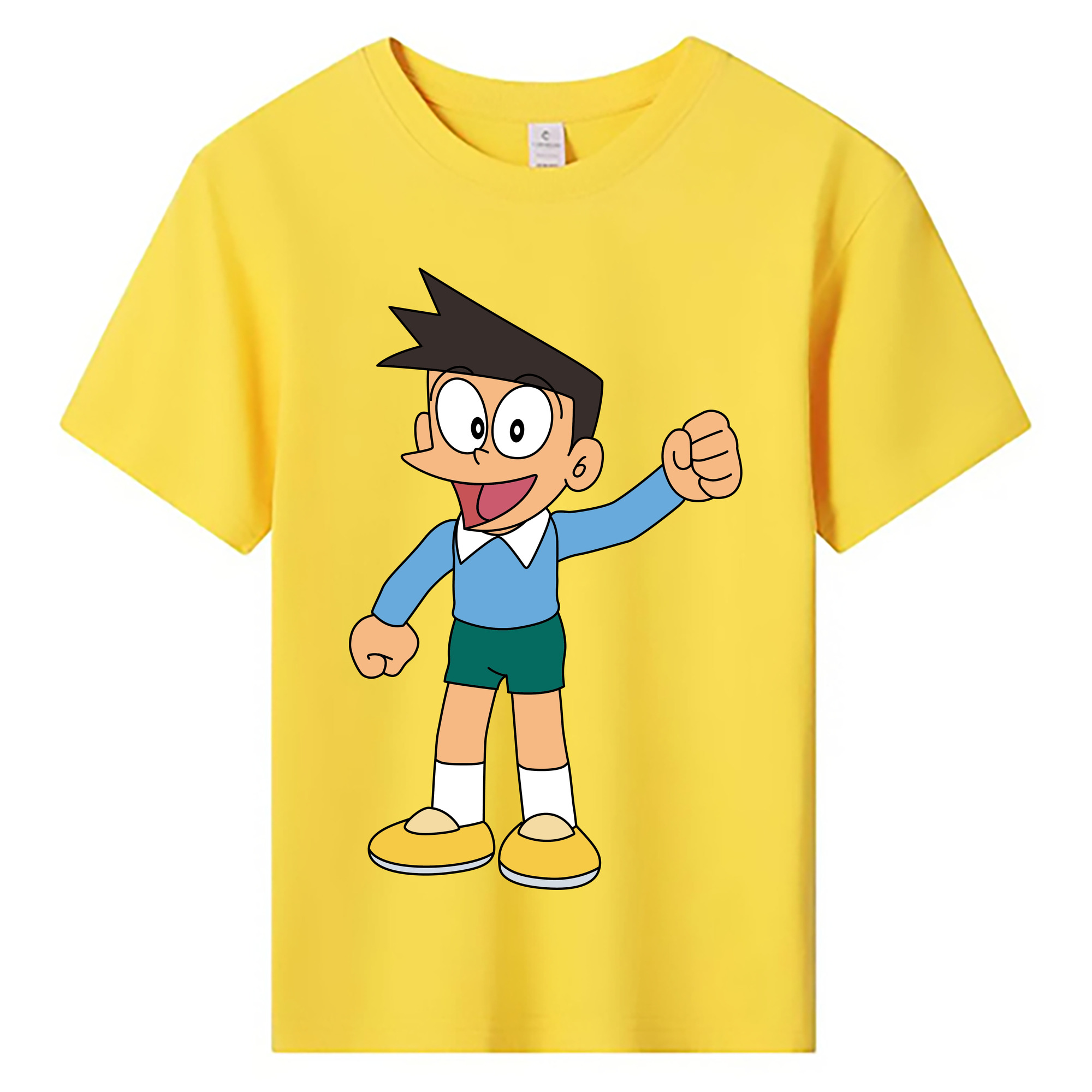 （画像用） ドラえもん 骨川 スネ夫 Doraemon Honekawa Suneo 綿100％キッズTシャツ（フロントプリント）