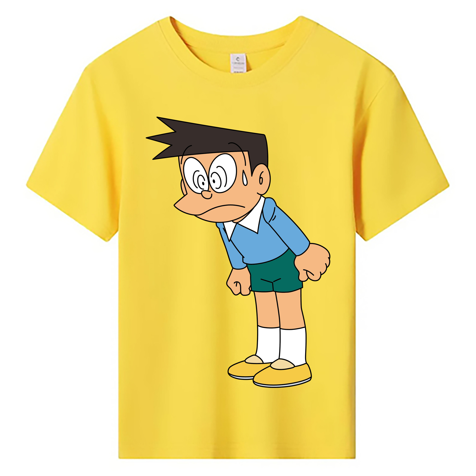 （画像用） ドラえもん 骨川 スネ夫 Doraemon Honekawa Suneo 綿100％キッズTシャツ（フロントプリント）