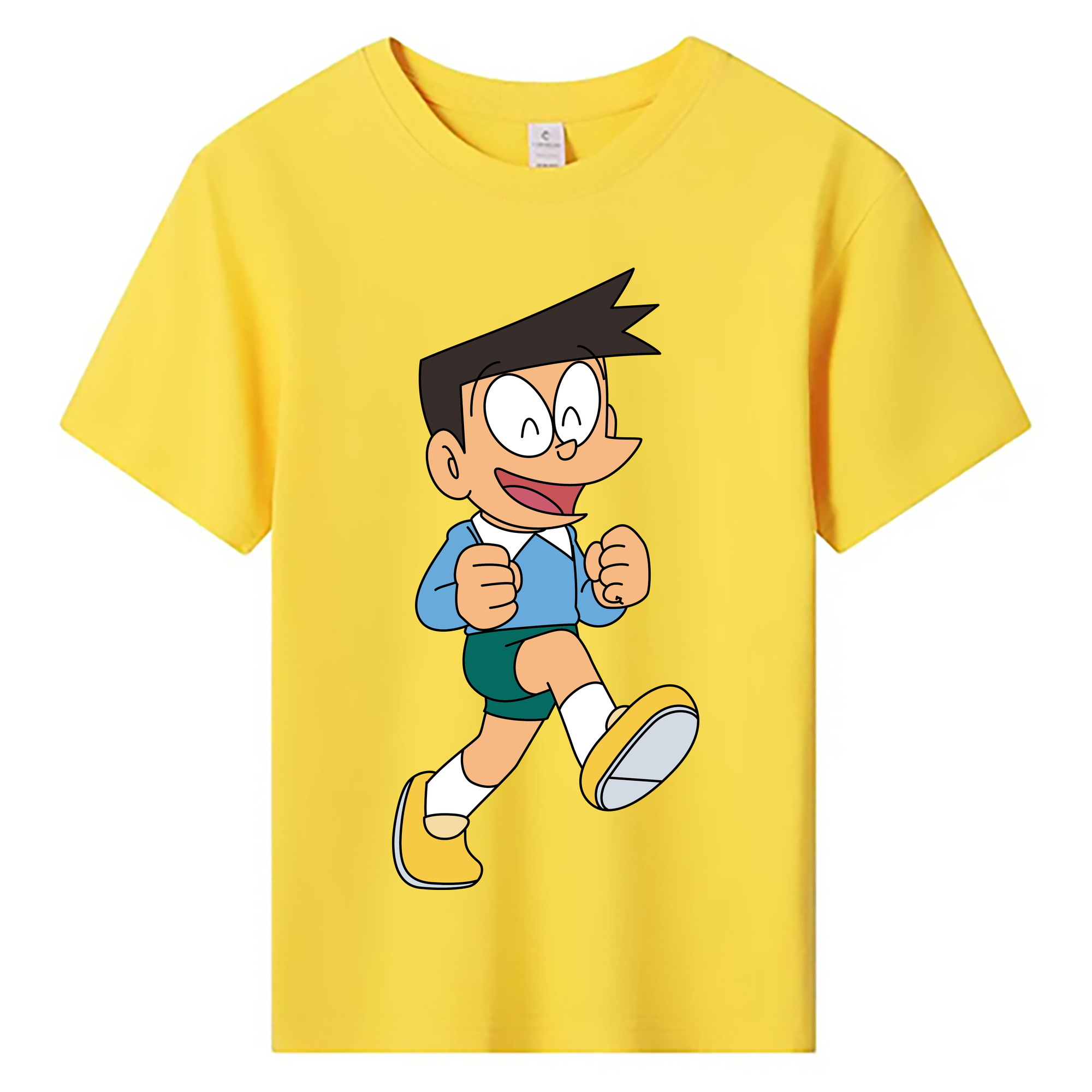 （画像用） ドラえもん 骨川 スネ夫 Doraemon Honekawa Suneo 綿100％キッズTシャツ（フロントプリント）