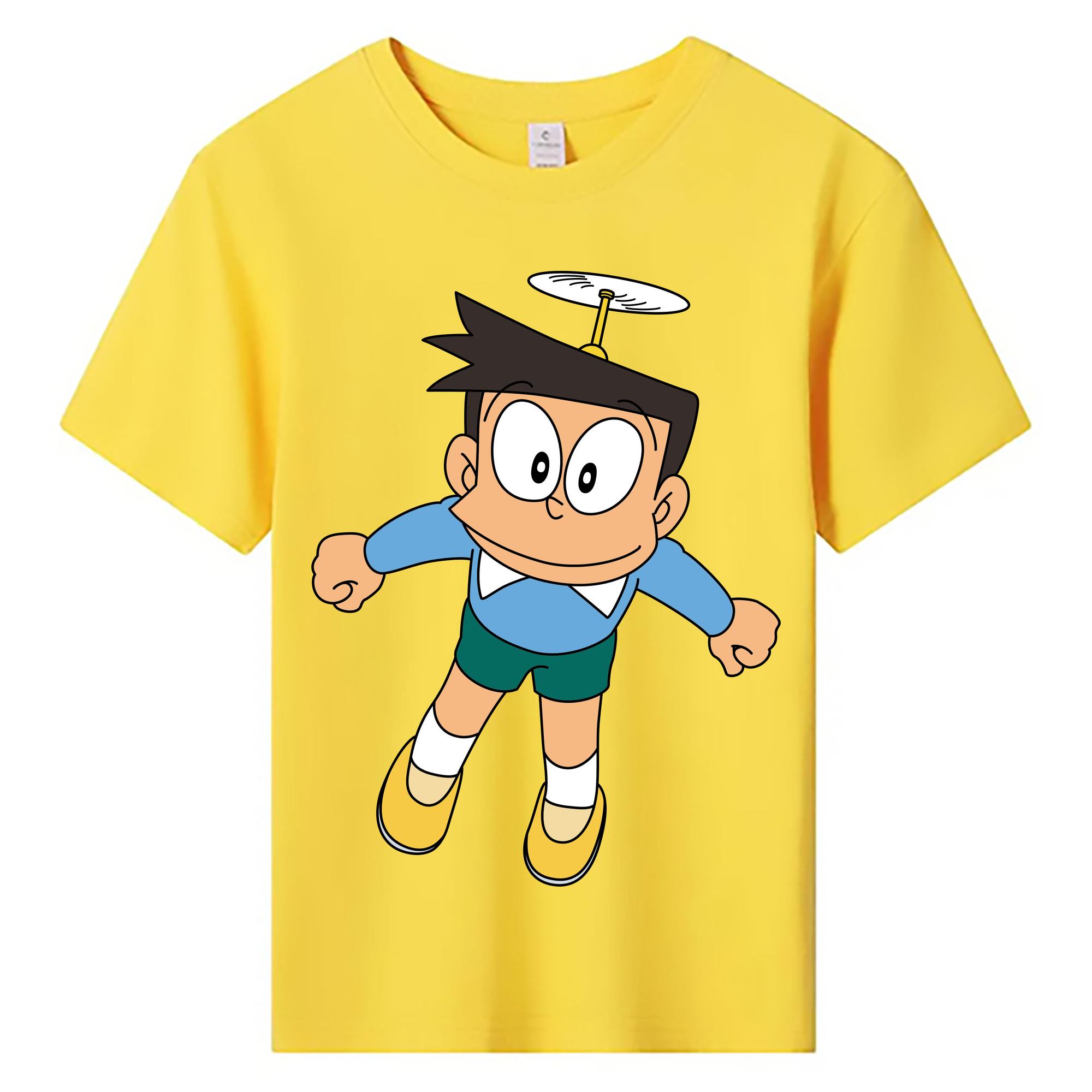 （画像用） ドラえもん 骨川 スネ夫 Doraemon Honekawa Suneo 綿100％キッズTシャツ（フロントプリント）
