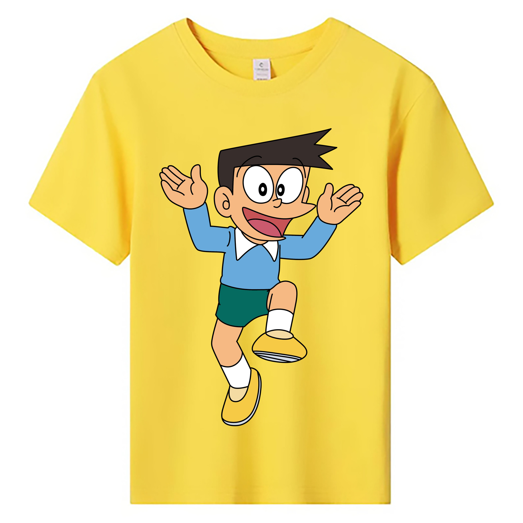 （画像用） ドラえもん 骨川 スネ夫 Doraemon Honekawa Suneo 綿100％キッズTシャツ（フロントプリント）