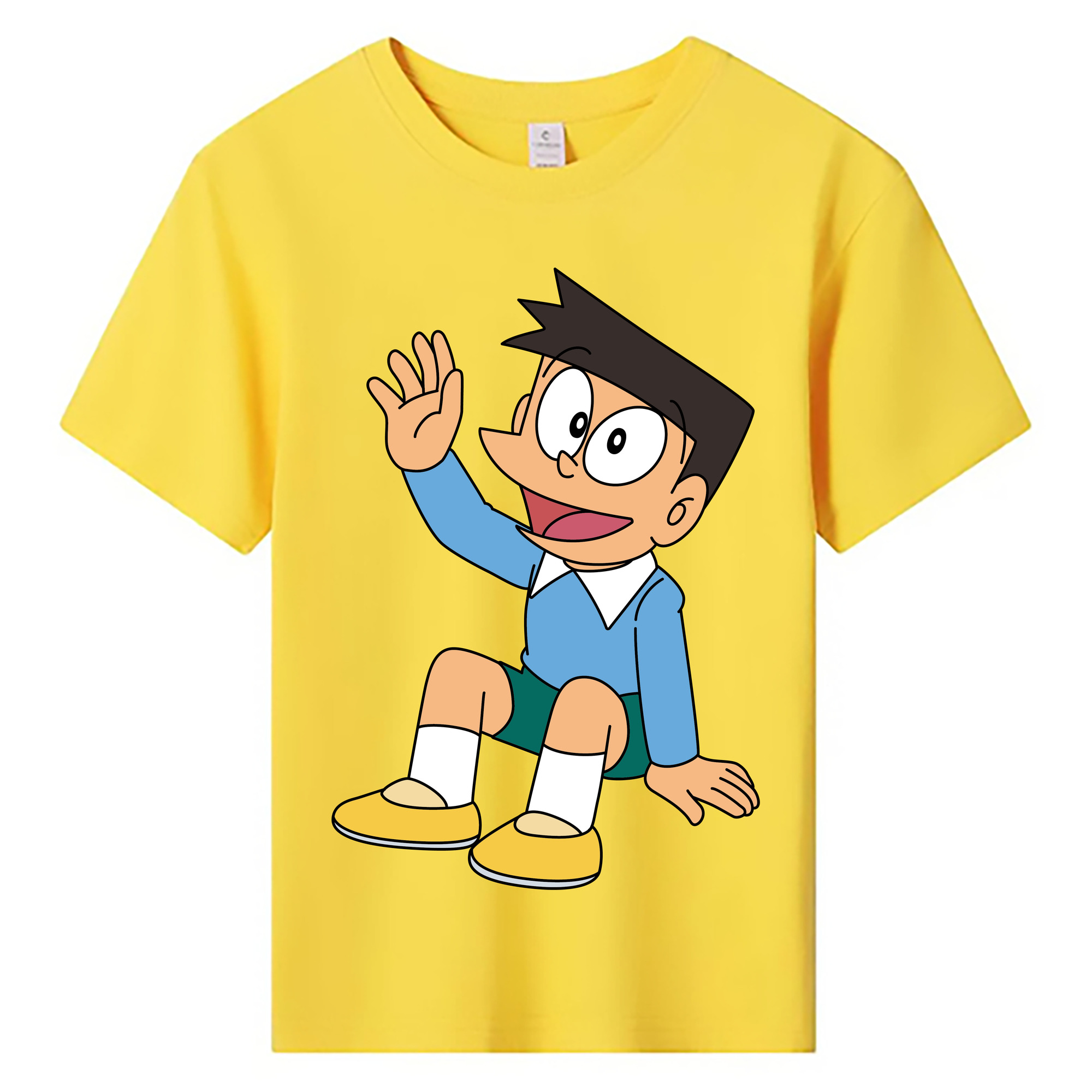 （画像用） ドラえもん 骨川 スネ夫 Doraemon Honekawa Suneo 綿100％キッズTシャツ（フロントプリント）