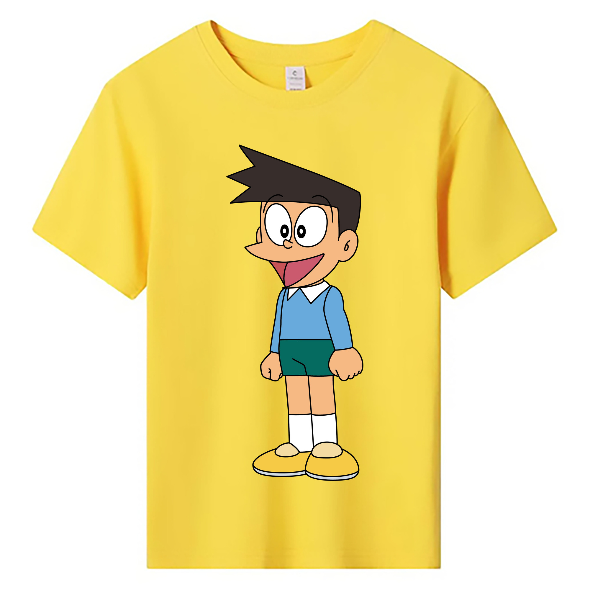 （画像用） ドラえもん 骨川 スネ夫 Doraemon Honekawa Suneo 綿100％キッズTシャツ（フロントプリント）