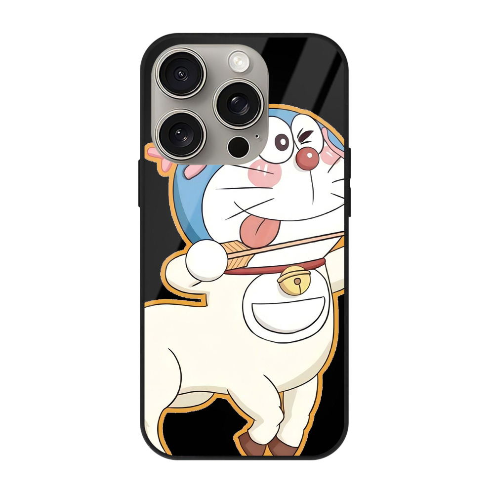（画像用） ドラえもん Doraemon 【iPhone15Pro対応】スマホケース 耐衝撃＆黄変防止 背面ガラス