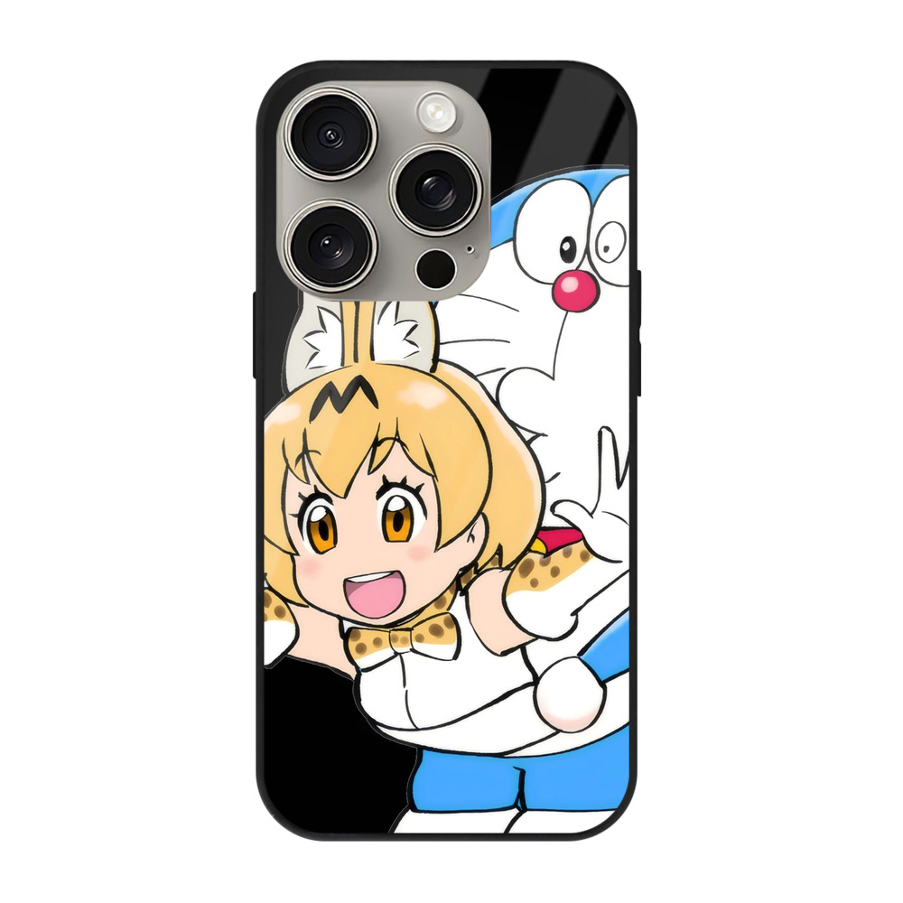 （画像用） ドラえもん Doraemon 【iPhone15Pro対応】スマホケース 耐衝撃＆黄変防止 背面ガラス