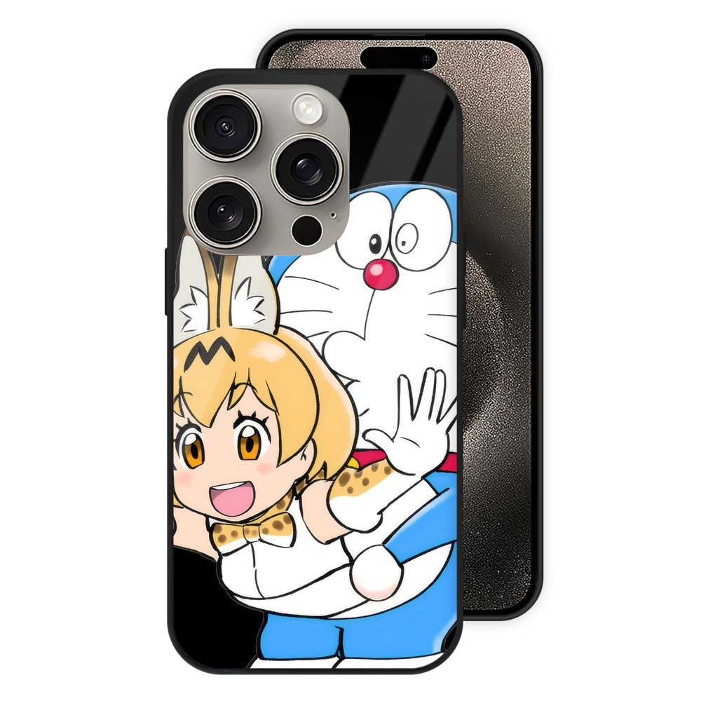 （画像用） ドラえもん Doraemon 【iPhone15Pro対応】スマホケース 耐衝撃＆黄変防止 背面ガラス