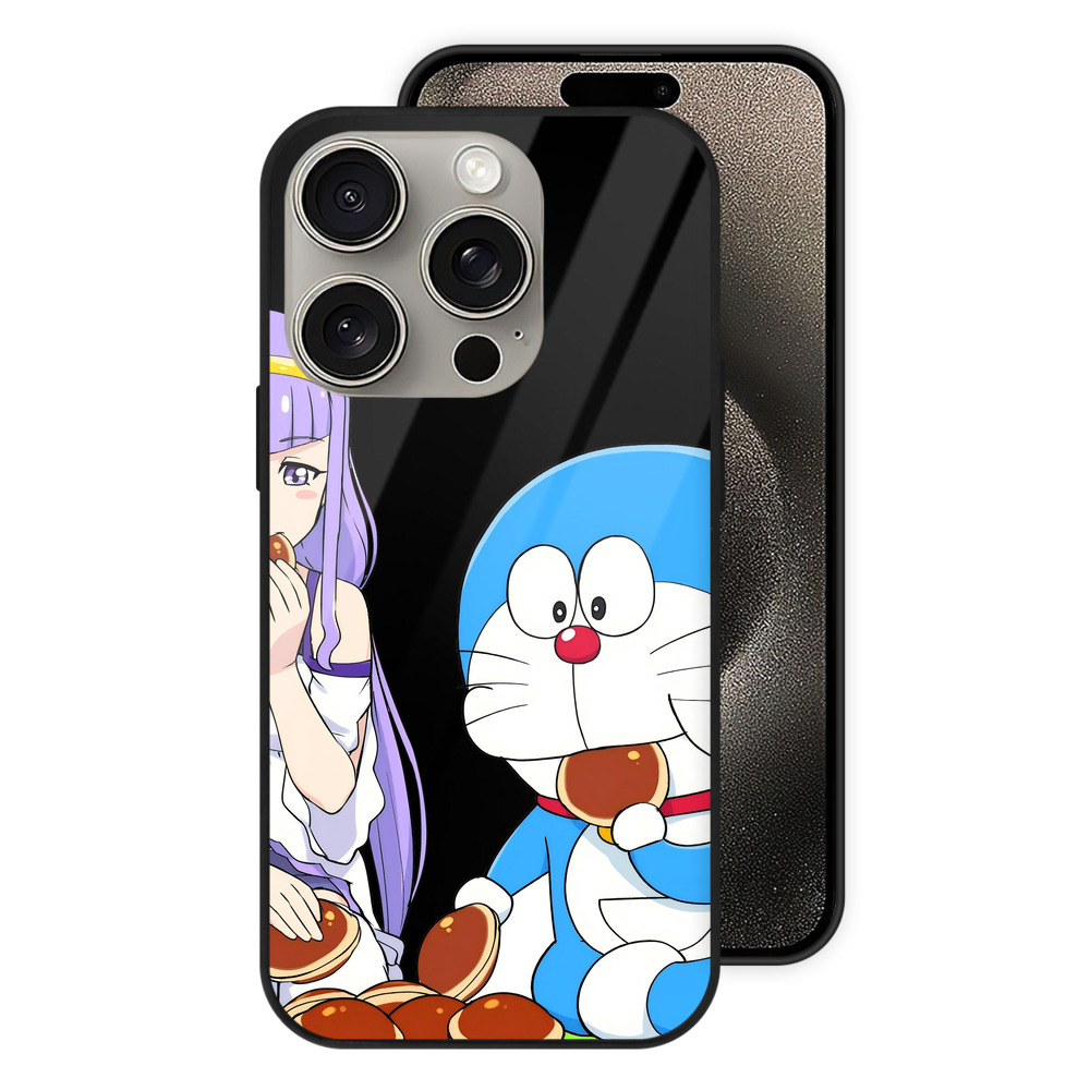 （画像用） ドラえもん Doraemon 【iPhone15Pro対応】スマホケース 耐衝撃＆黄変防止 背面ガラス