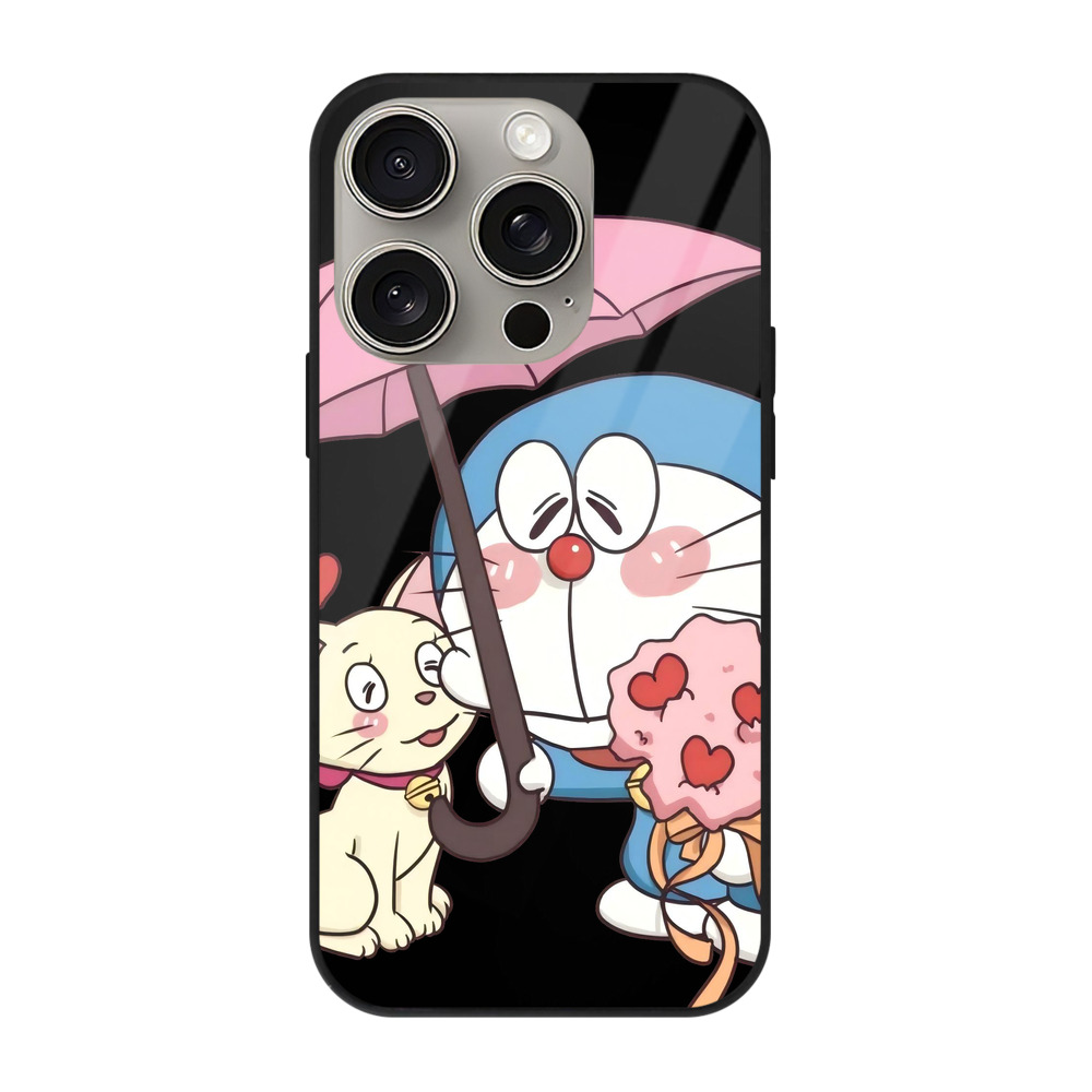 （画像用） ドラえもん Doraemon 【iPhone15Pro対応】スマホケース 耐衝撃＆黄変防止 背面ガラス