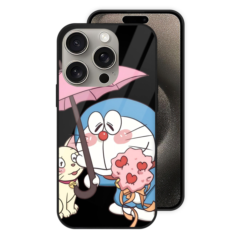 （画像用） ドラえもん Doraemon 【iPhone15Pro対応】スマホケース 耐衝撃＆黄変防止 背面ガラス