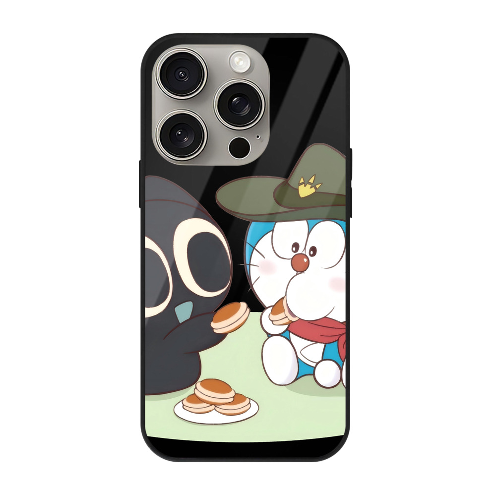 （画像用） ドラえもん Doraemon 【iPhone15Pro対応】スマホケース 耐衝撃＆黄変防止 背面ガラス