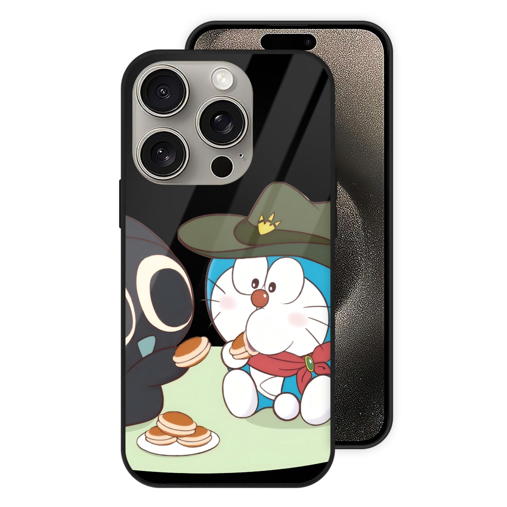 （画像用） ドラえもん Doraemon 【iPhone15Pro対応】スマホケース 耐衝撃＆黄変防止 背面ガラス