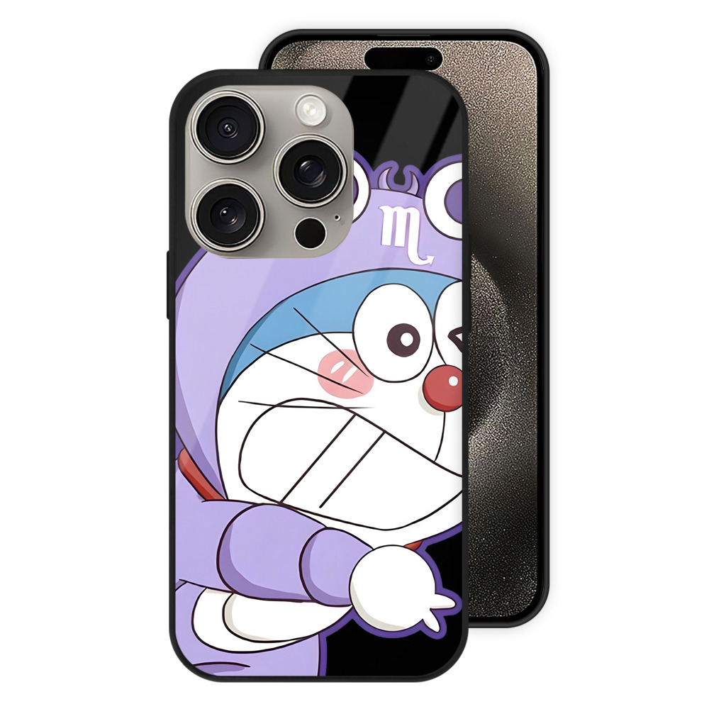 （画像用） ドラえもん Doraemon 【iPhone15Pro対応】スマホケース 耐衝撃＆黄変防止 背面ガラス