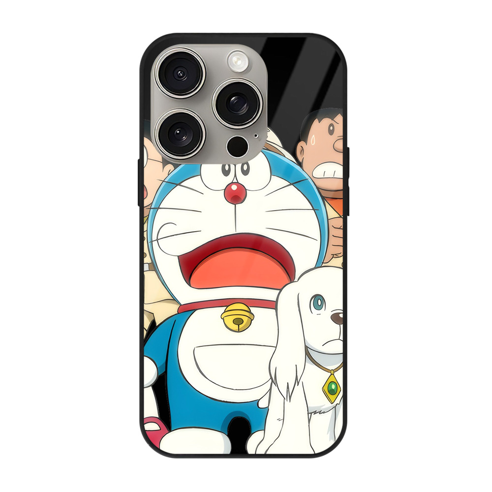 （画像用） ドラえもん Doraemon 【iPhone15Pro対応】スマホケース 耐衝撃＆黄変防止 背面ガラス