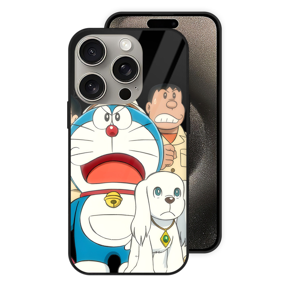 （画像用） ドラえもん Doraemon 【iPhone15Pro対応】スマホケース 耐衝撃＆黄変防止 背面ガラス